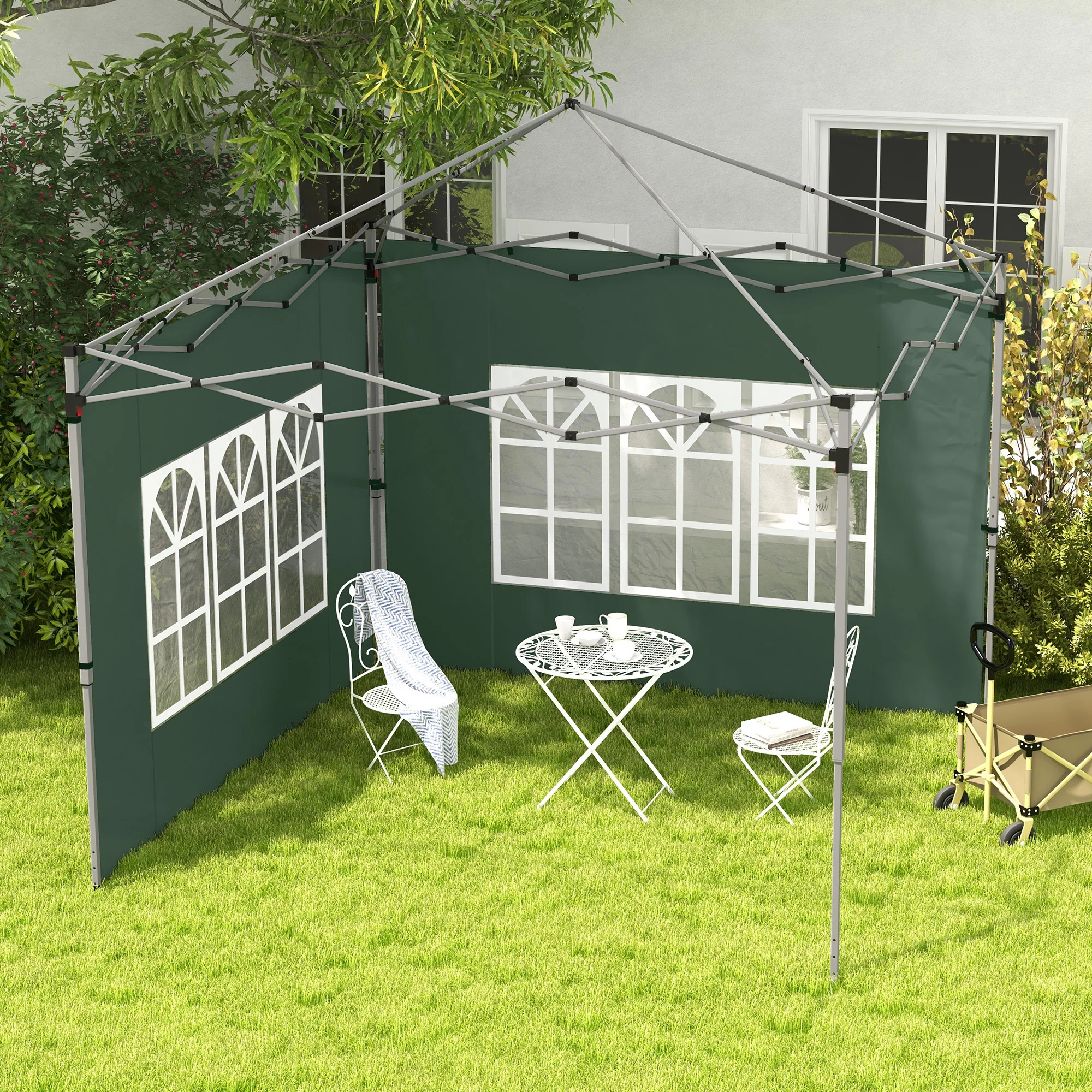 Gazebo Side Panels for 3x3(m) or 3x4(m) Pop Up Gazebo, 2 Pack Sides Replacement, Green - Image 3