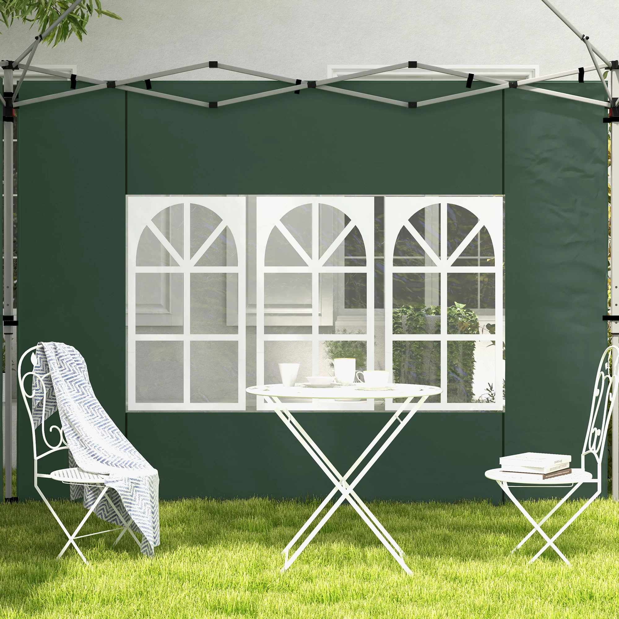 Gazebo Side Panels for 3x3(m) or 3x4(m) Pop Up Gazebo, 2 Pack Sides Replacement, Green - Image 9