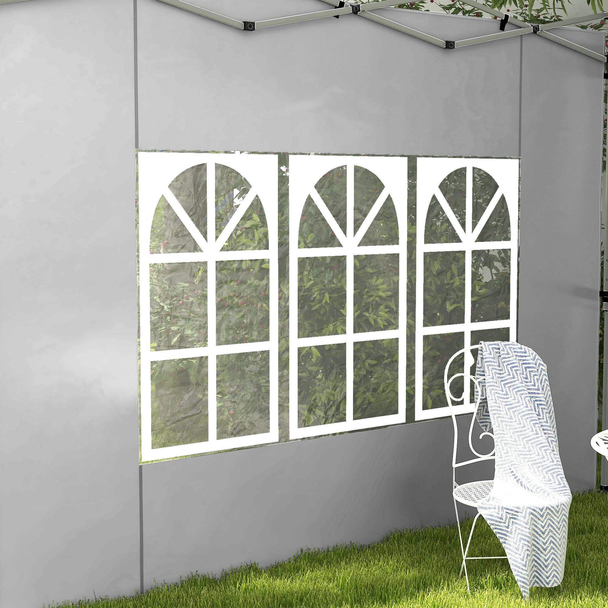 Gazebo Side Panels for 3x3(m) or 3x4(m) Pop Up Gazebo, 2 Pack Sides Replacement, Grey - Image 11