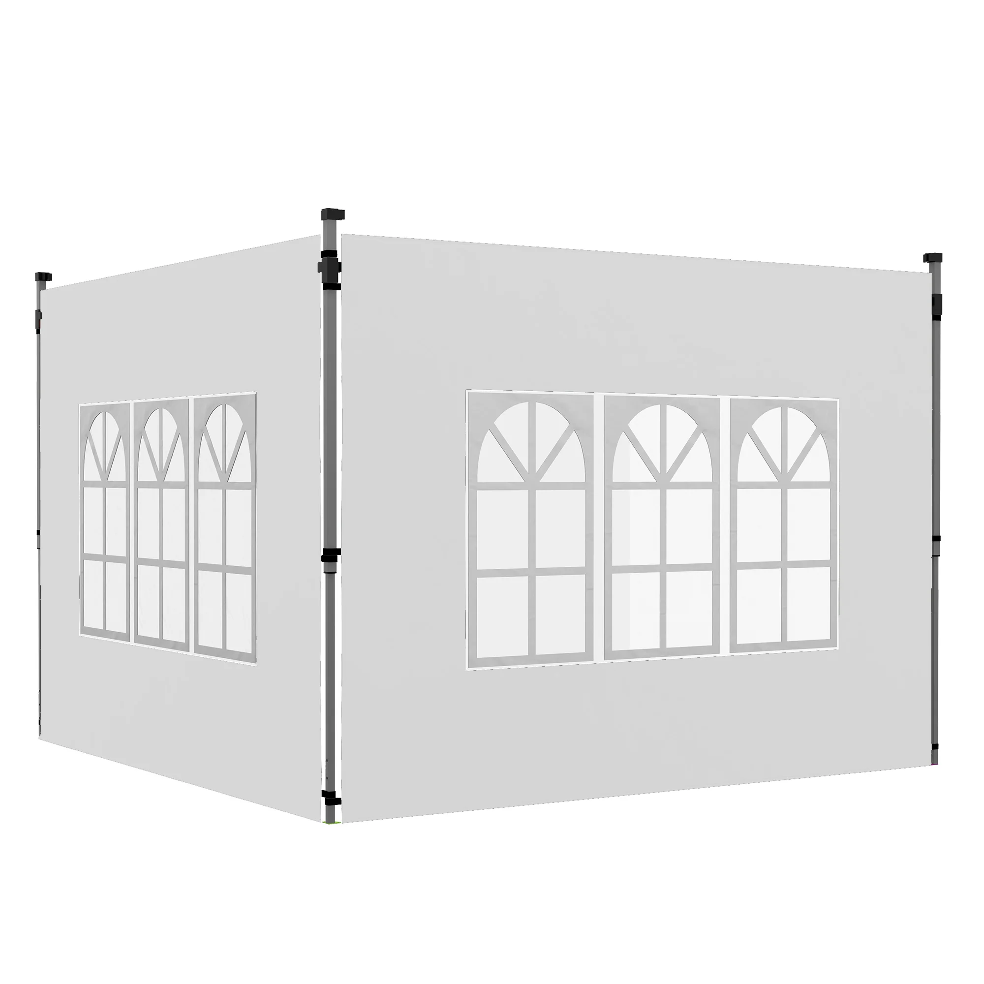 Gazebo Side Panels for 3x3(m) or 3x4(m) Pop Up Gazebo, 2 Pack Sides Replacement, White - Image 12