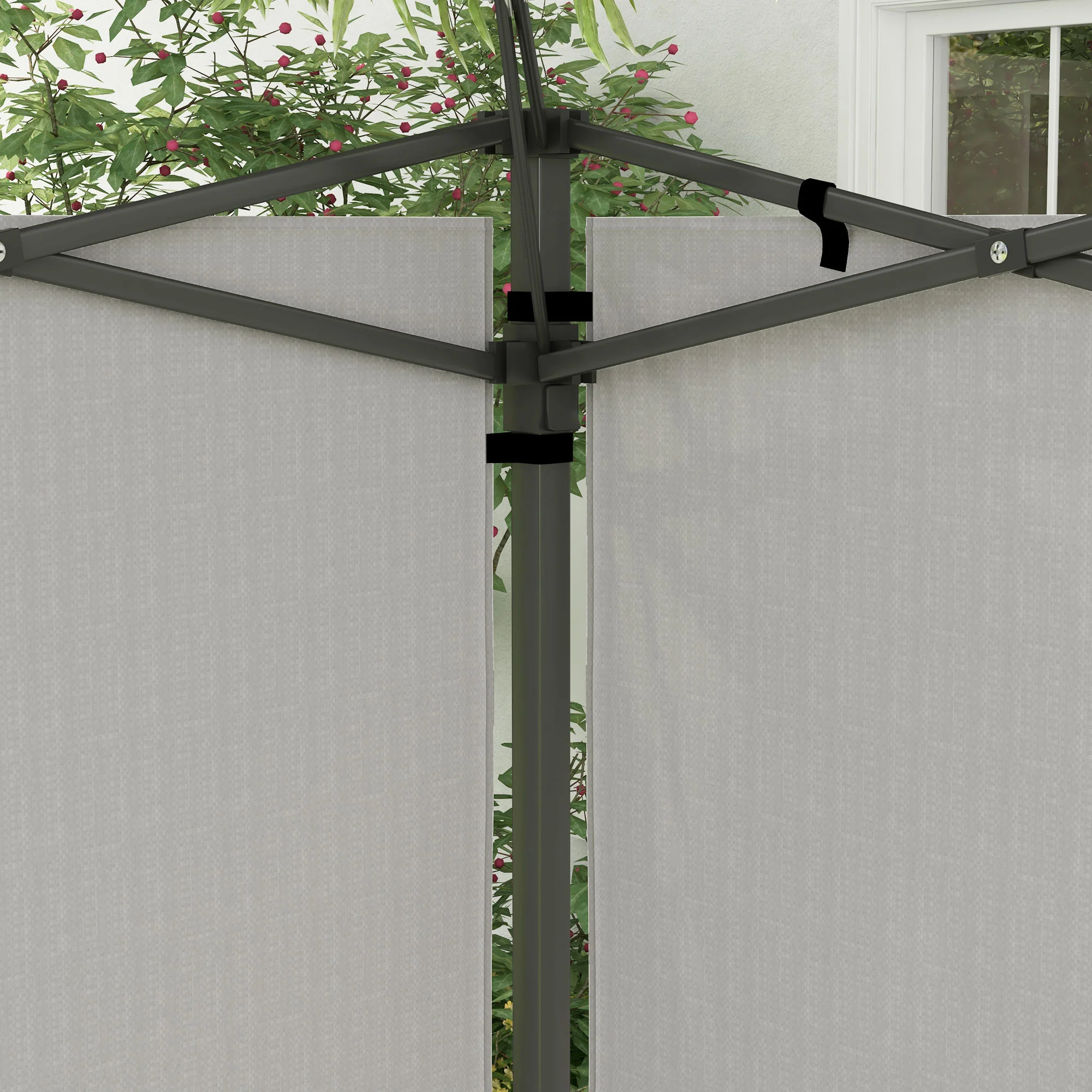 Gazebo Sidewalls with Window for 3x3(m) or 3x6m Gazebo Canopy, 2 Pack Sides Replacement, White - Image 10