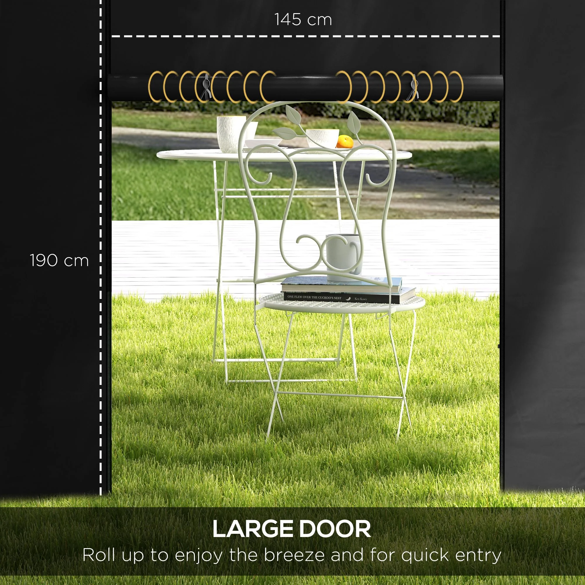 Gazebo Side Panels for 3x3(m) or 3x6(m)Pop Up Gazebo, 2 Pack Sides Replacement, Black - Image 7