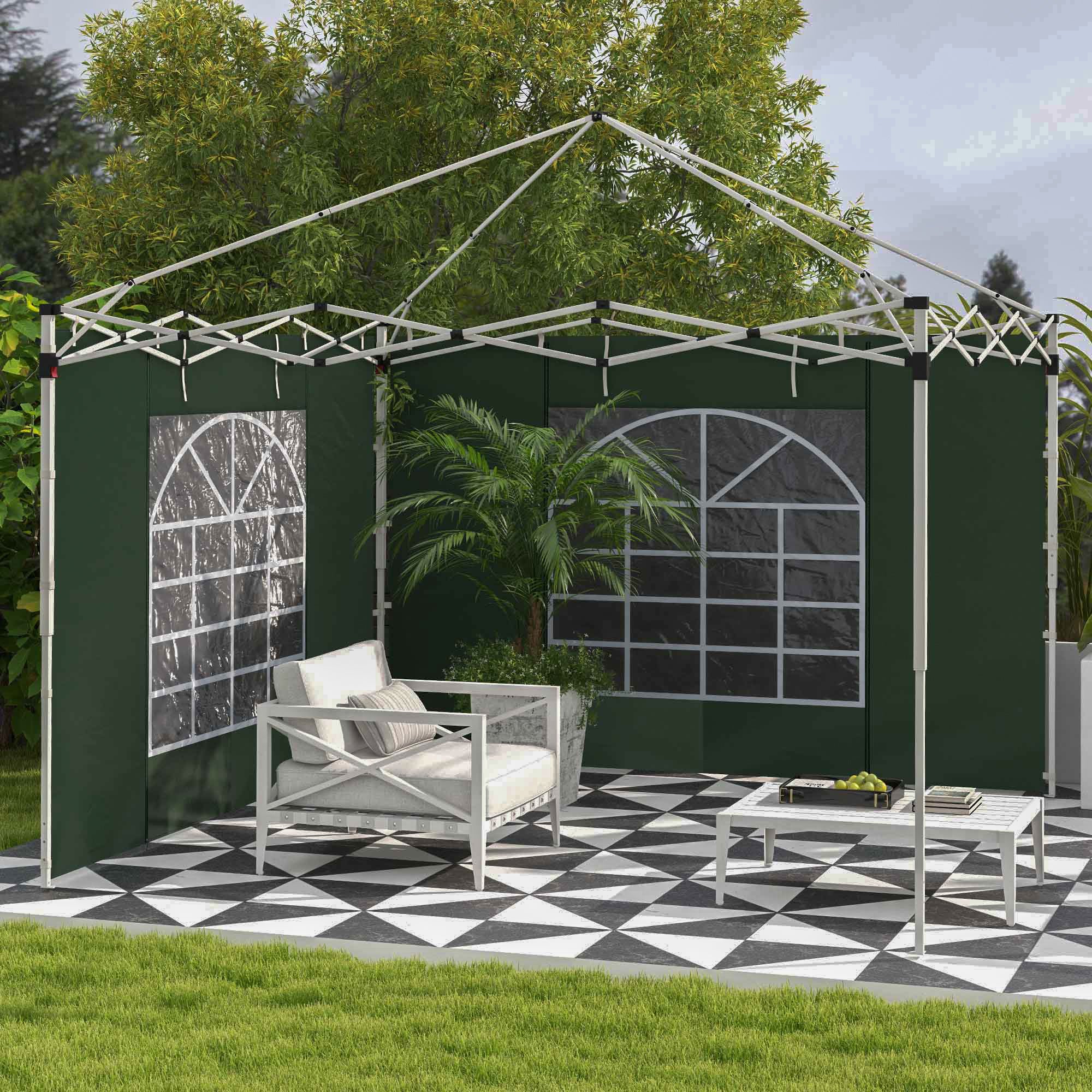 Gazebo Side Panels for 3x3(m) or 3x6(m)Pop Up Gazebo, 2 Pack Sides Replacement, Green - Image 3