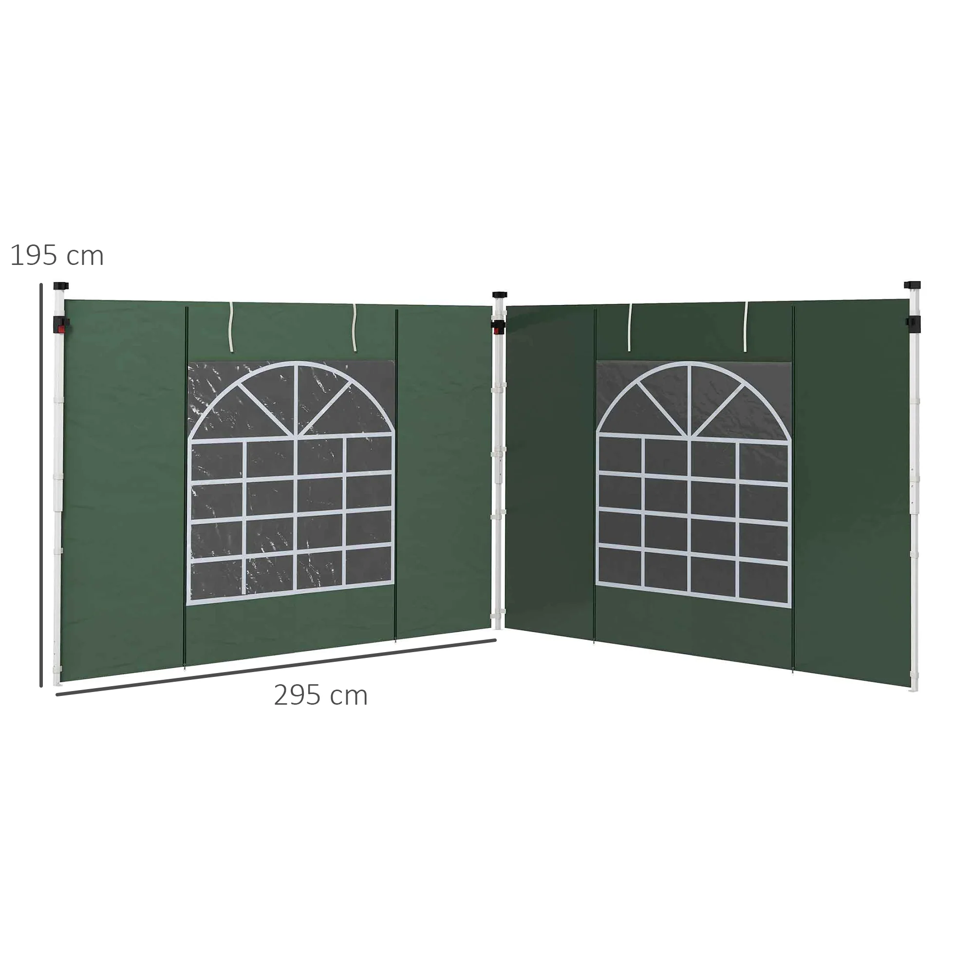 Gazebo Side Panels for 3x3(m) or 3x6(m)Pop Up Gazebo, 2 Pack Sides Replacement, Green - Image 5