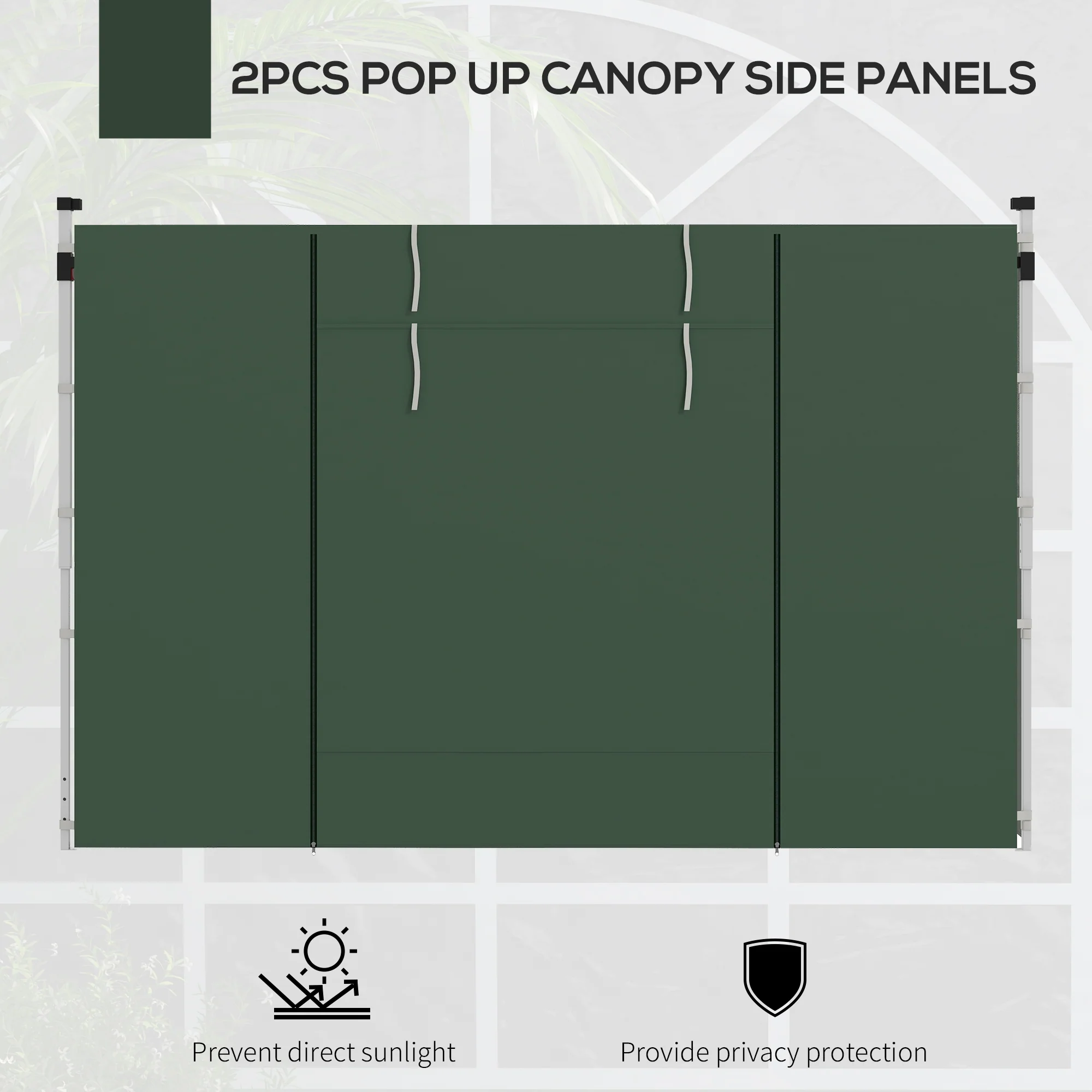 Gazebo Side Panels for 3x3(m) or 3x6(m)Pop Up Gazebo, 2 Pack Sides Replacement, Green - Image 6