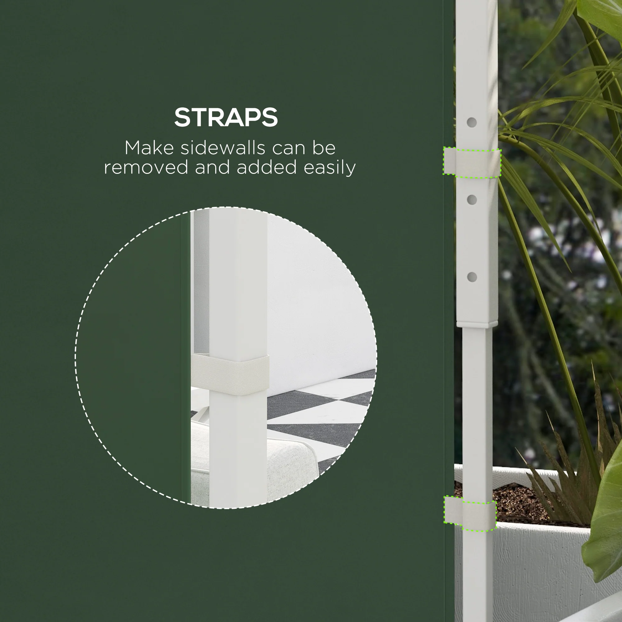 Gazebo Side Panels for 3x3(m) or 3x6(m)Pop Up Gazebo, 2 Pack Sides Replacement, Green - Image 9