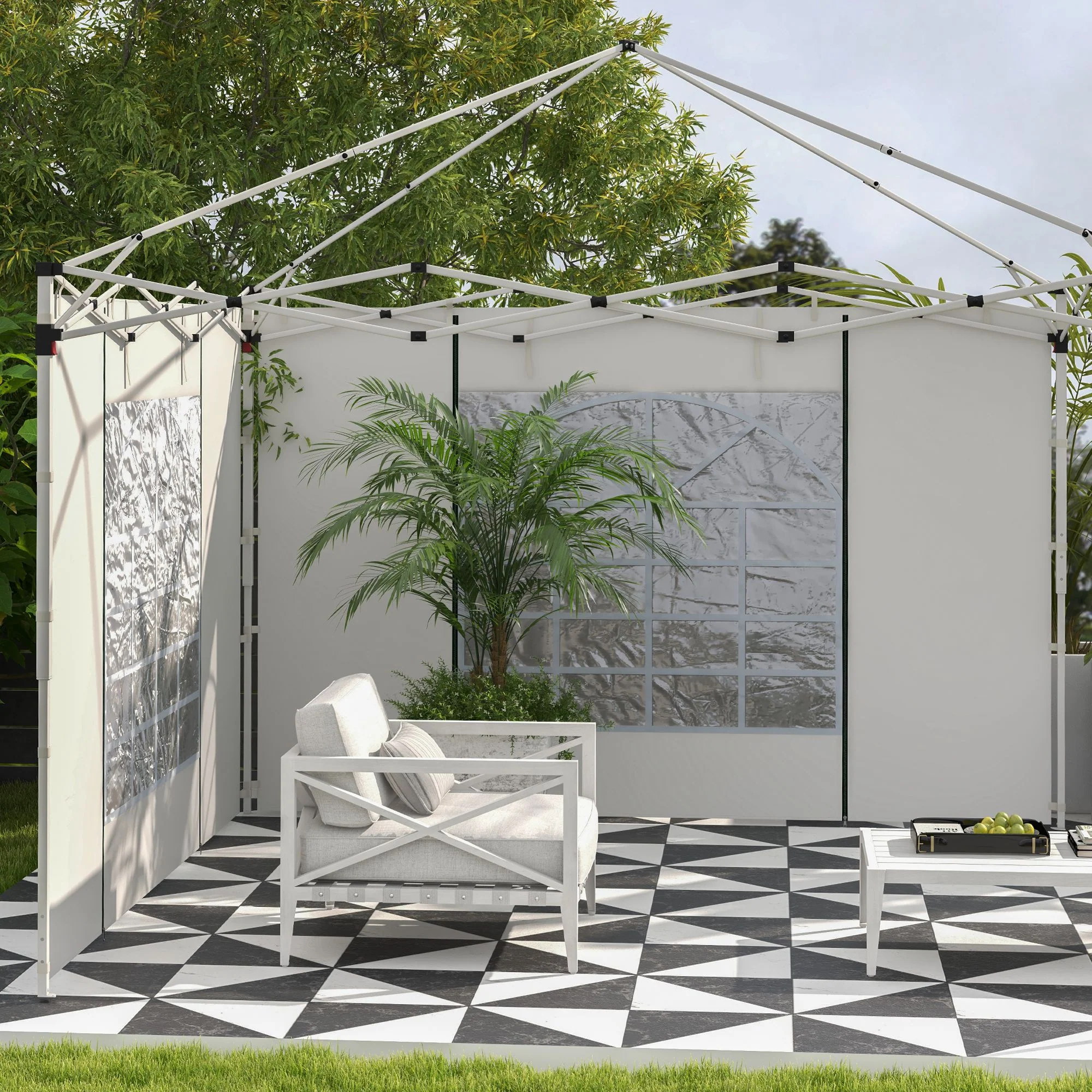 Gazebo Side Panels for 3x3(m) or 3x6(m)Pop Up Gazebo, 2 Pack Sides Replacement, White - Image 10