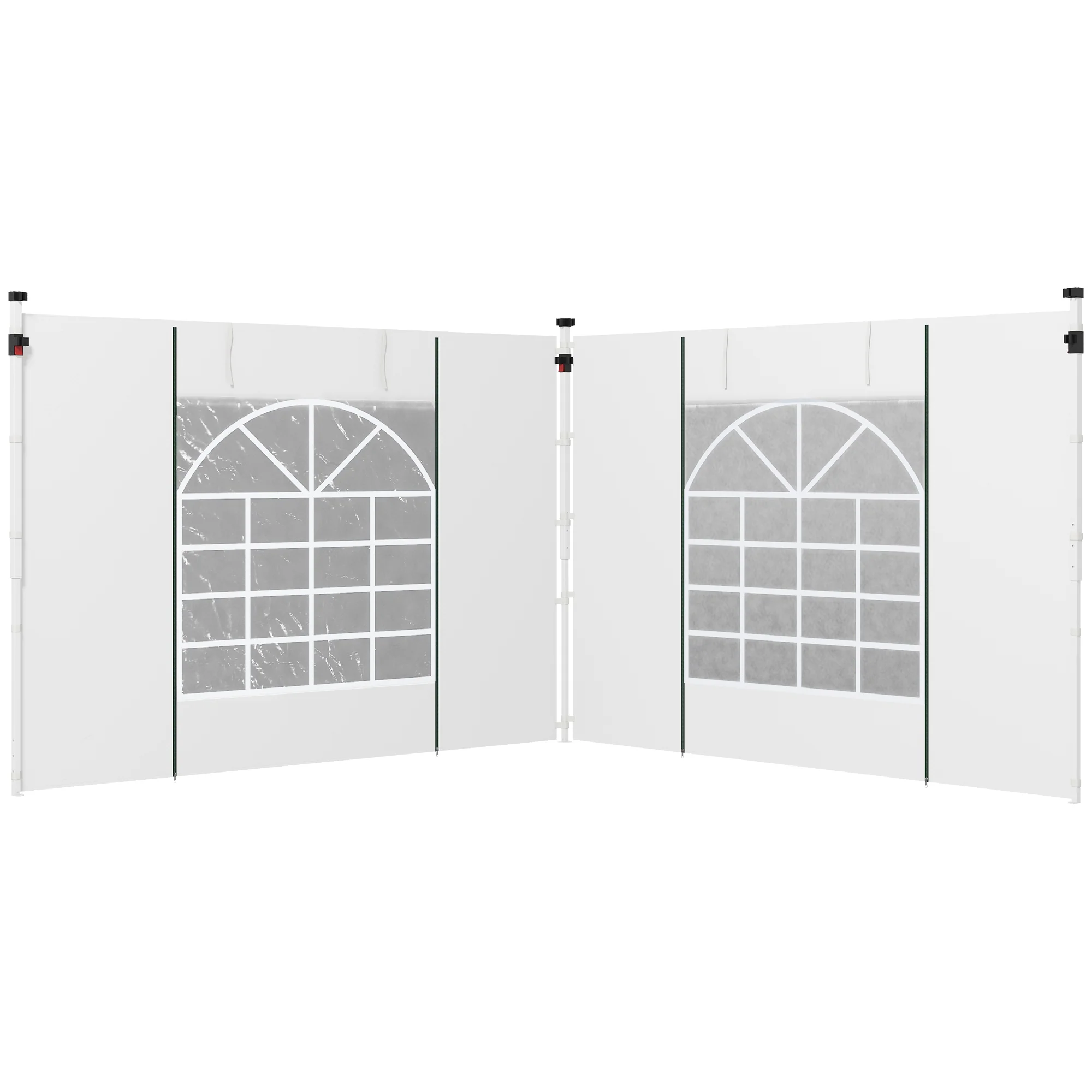 Gazebo Side Panels for 3x3(m) or 3x6(m)Pop Up Gazebo, 2 Pack Sides Replacement, White - Image 2