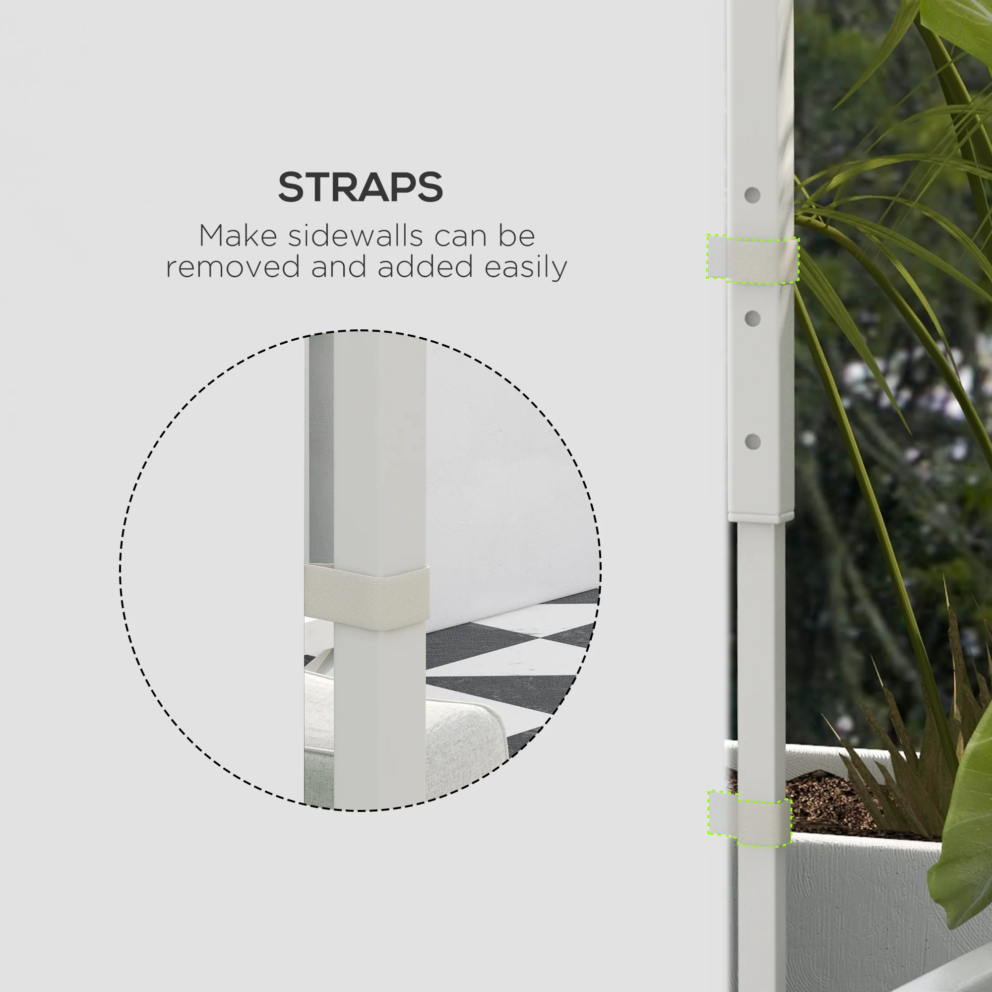 Gazebo Side Panels for 3x3(m) or 3x6(m)Pop Up Gazebo, 2 Pack Sides Replacement, White - Image 9