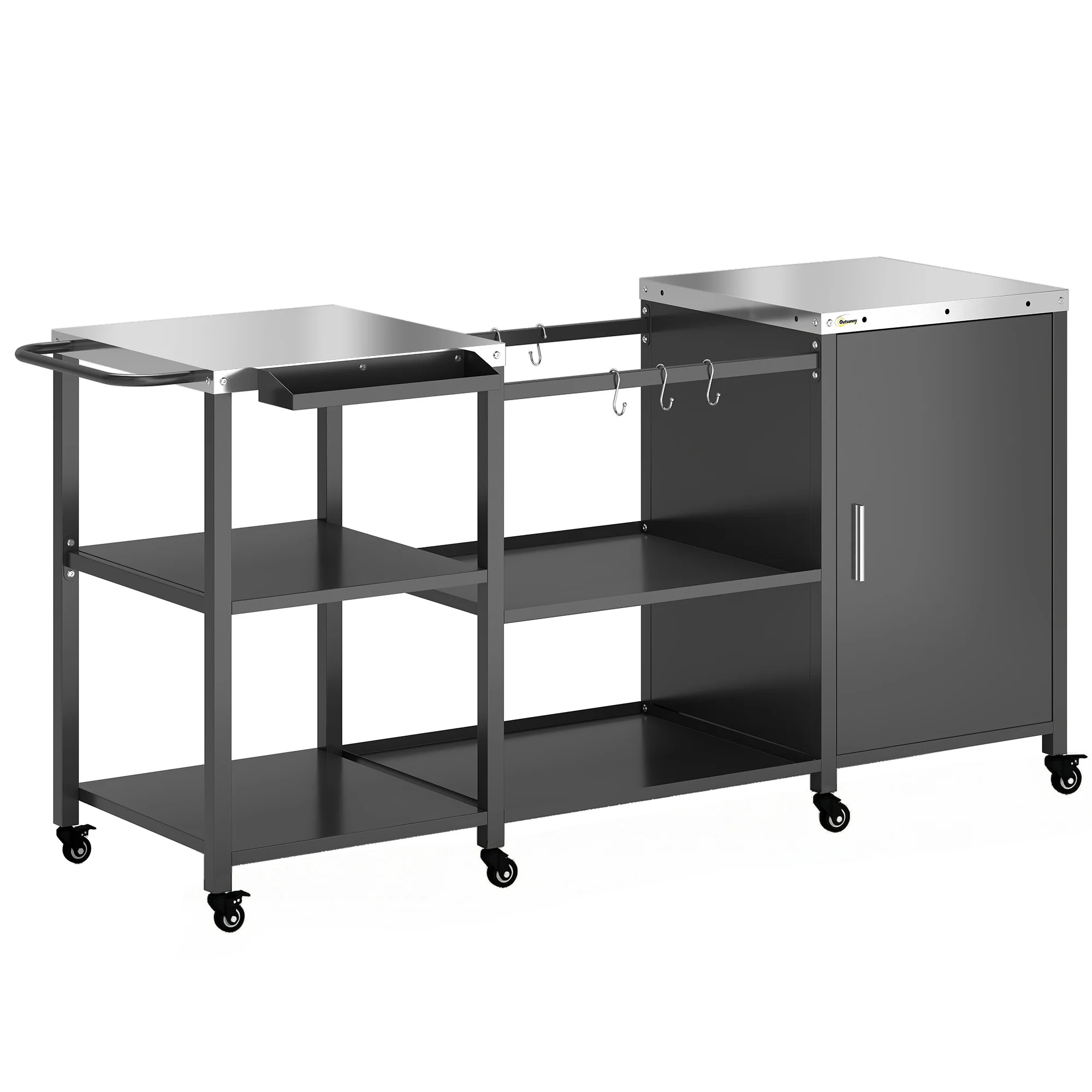 BBQ Grill Table with Stainless Steel Top and Storage Cabinet - Image 12