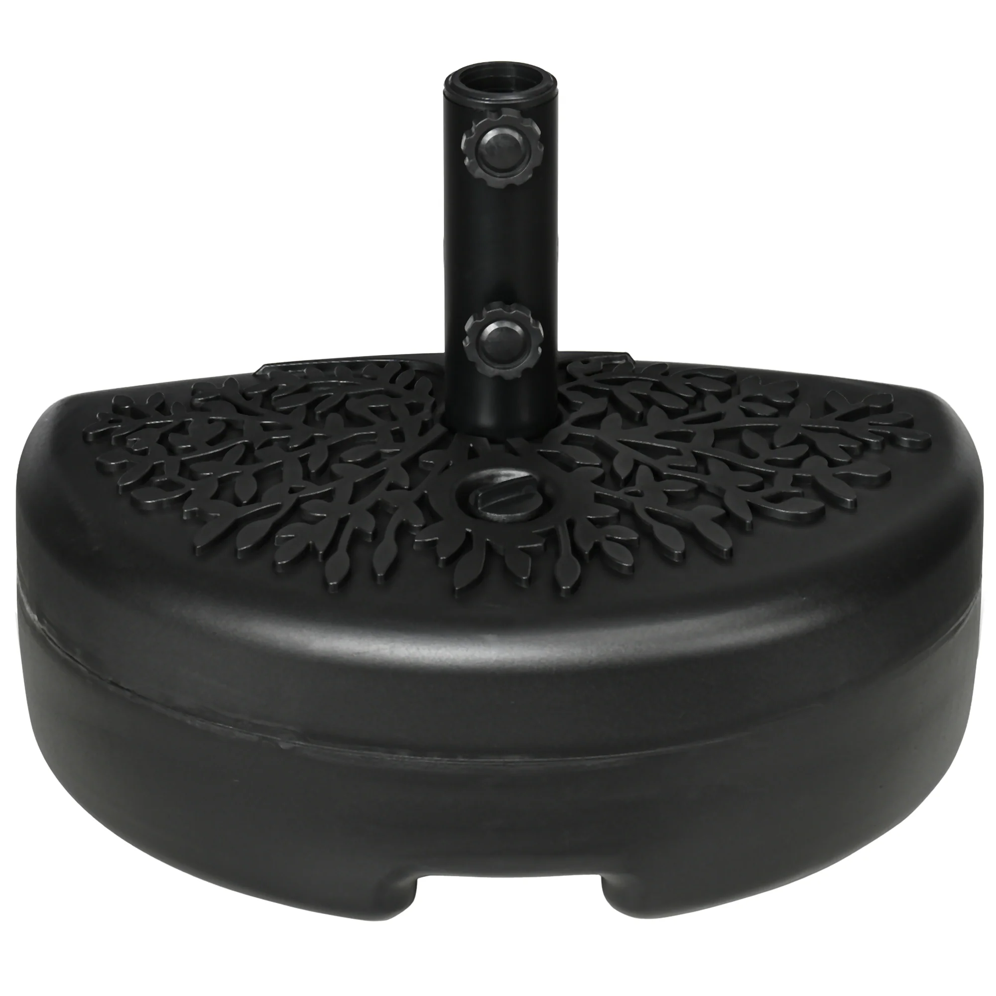 Half Round Umbrella Base for 38 or 48mm Poles, Filled Up to 18kg Water or 21kg Sand, Black - Image 2