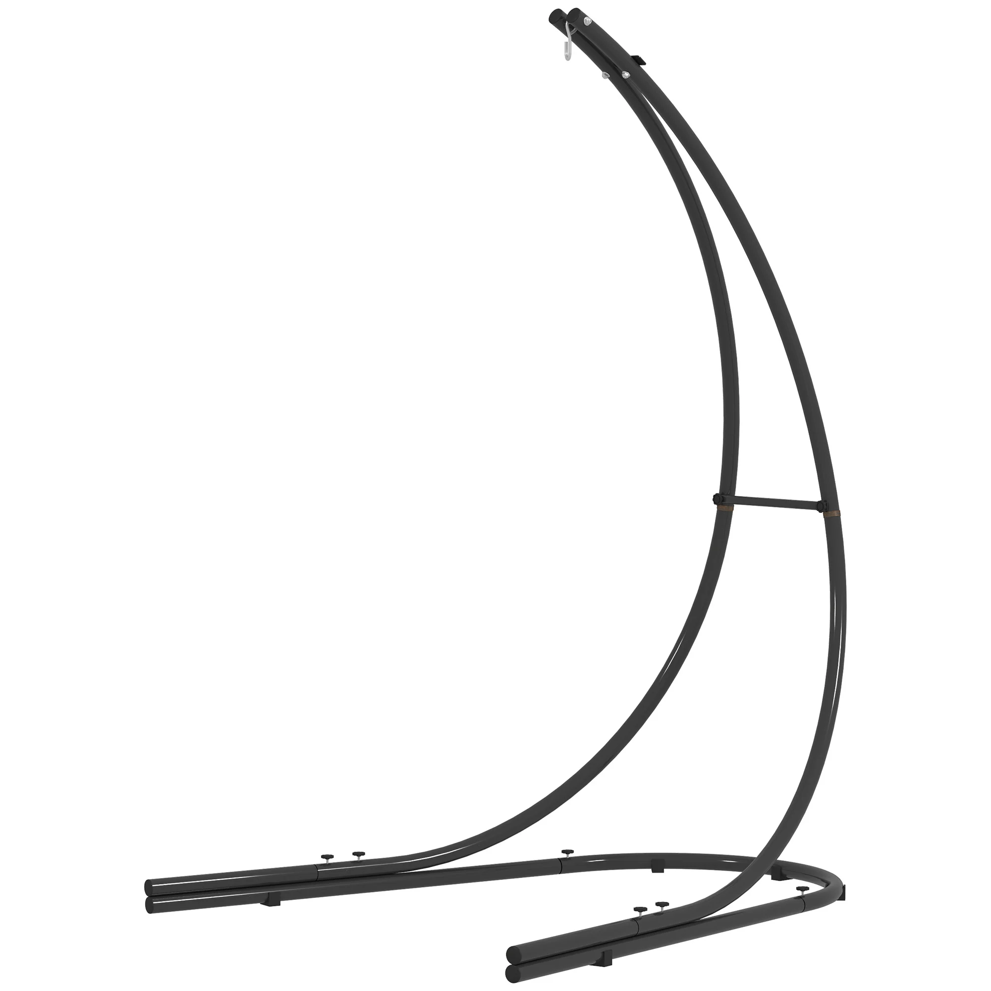 Hammock Chair Stand Only, Hanging Chair Stand with Extra Large Base, Heavy Duty Metal Single Hammock Egg Swing Frame for Indoor Outdoor, 150 KG Load Capacity, Black - Image 2
