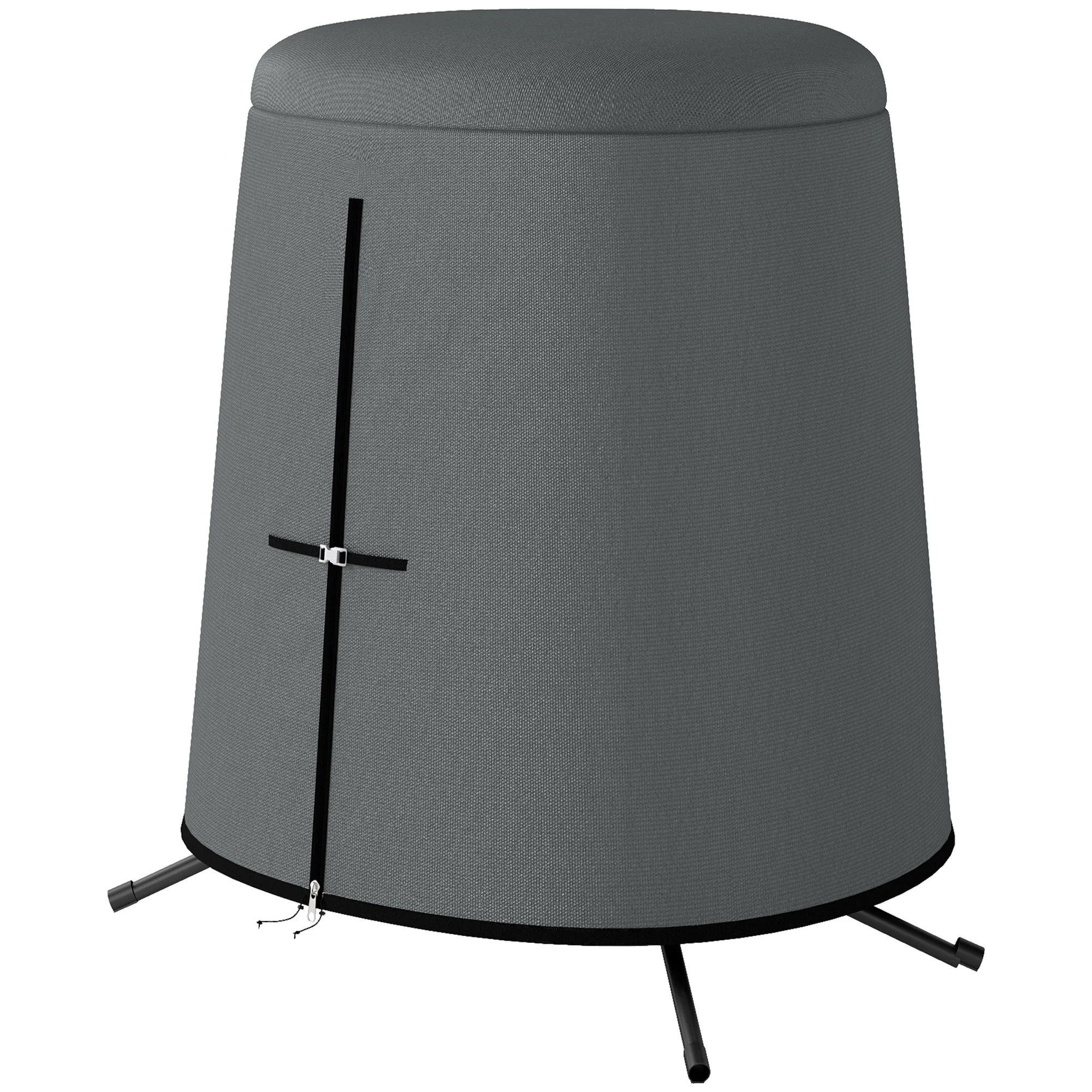 Hanging Egg Chair Cover, Outdoor Single Swing Chair Cover, Waterproof Anti-dust Furniture Protector with Zipper, 300D Oxford Fabric for 200 x 230 cm Stand, Grey - Image 2