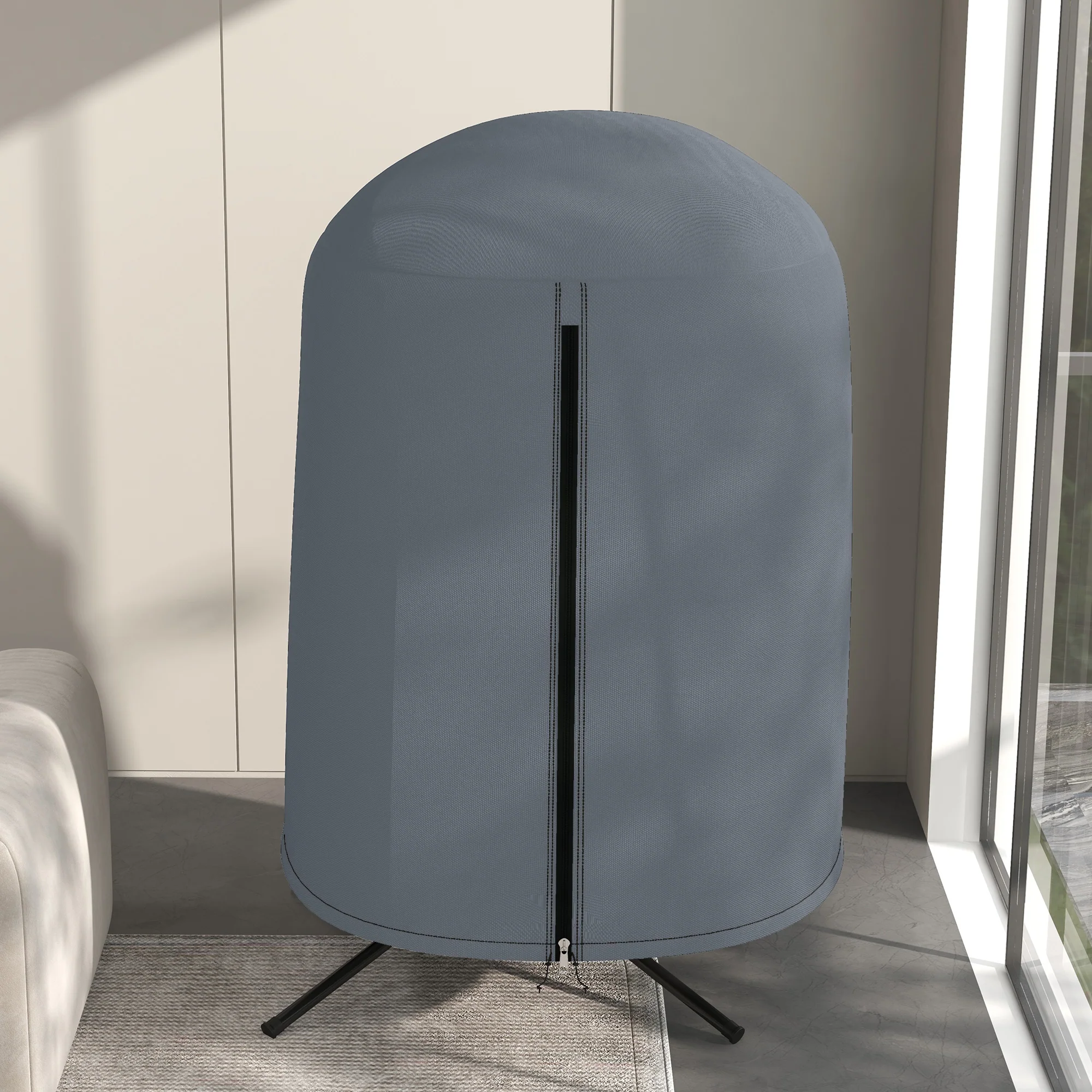 Hanging Egg Chair Cover, Outdoor Single Swing Chair Cover, Waterproof Anti-dust Furniture Protector with Zipper, 420D Oxford Fabric for ¦µ128 x 190H cm Stand, Grey - Image 11