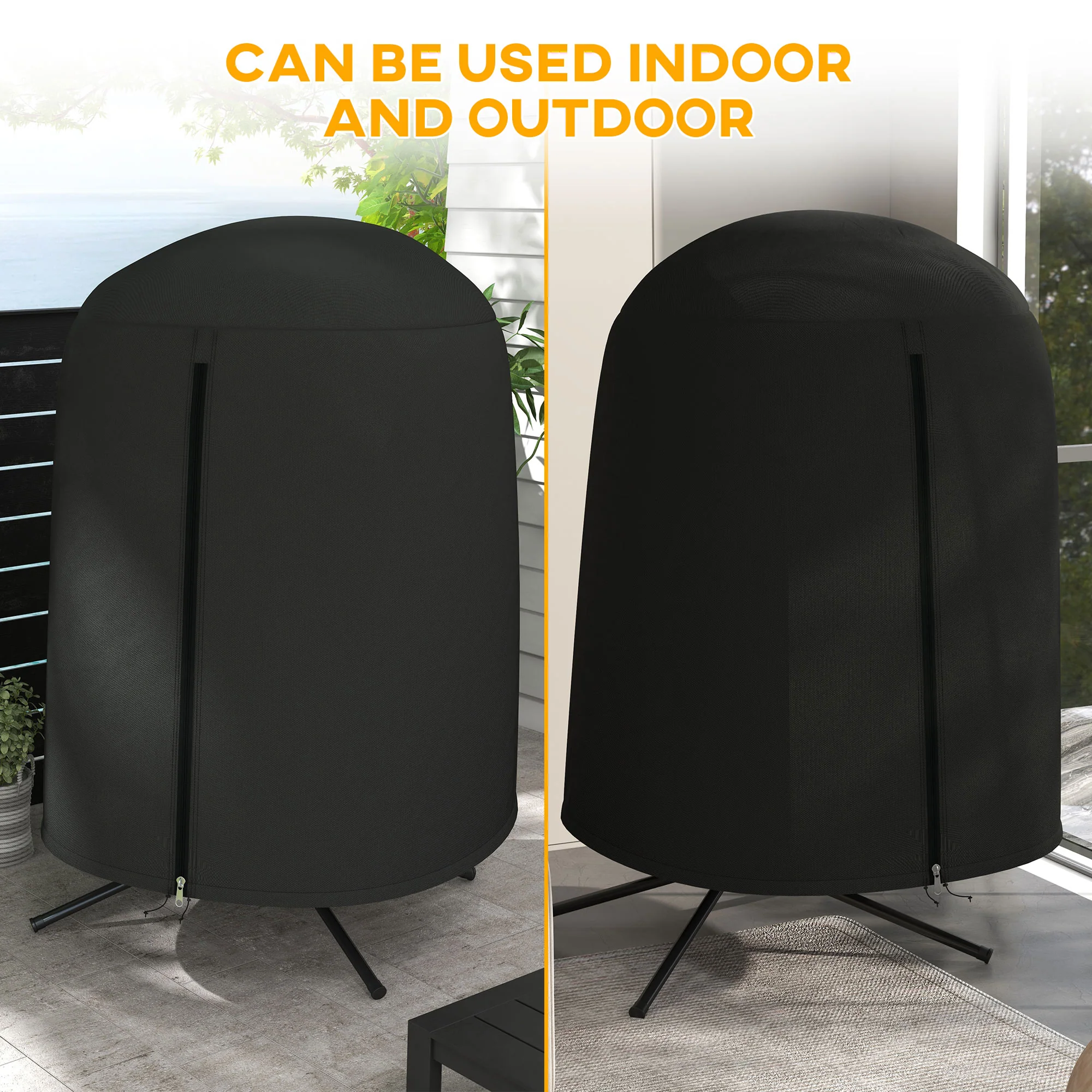 Egg Chair Cover, 420D Oxford Fabric Waterproof Anti-dust Furniture Protector, Black - Image 8