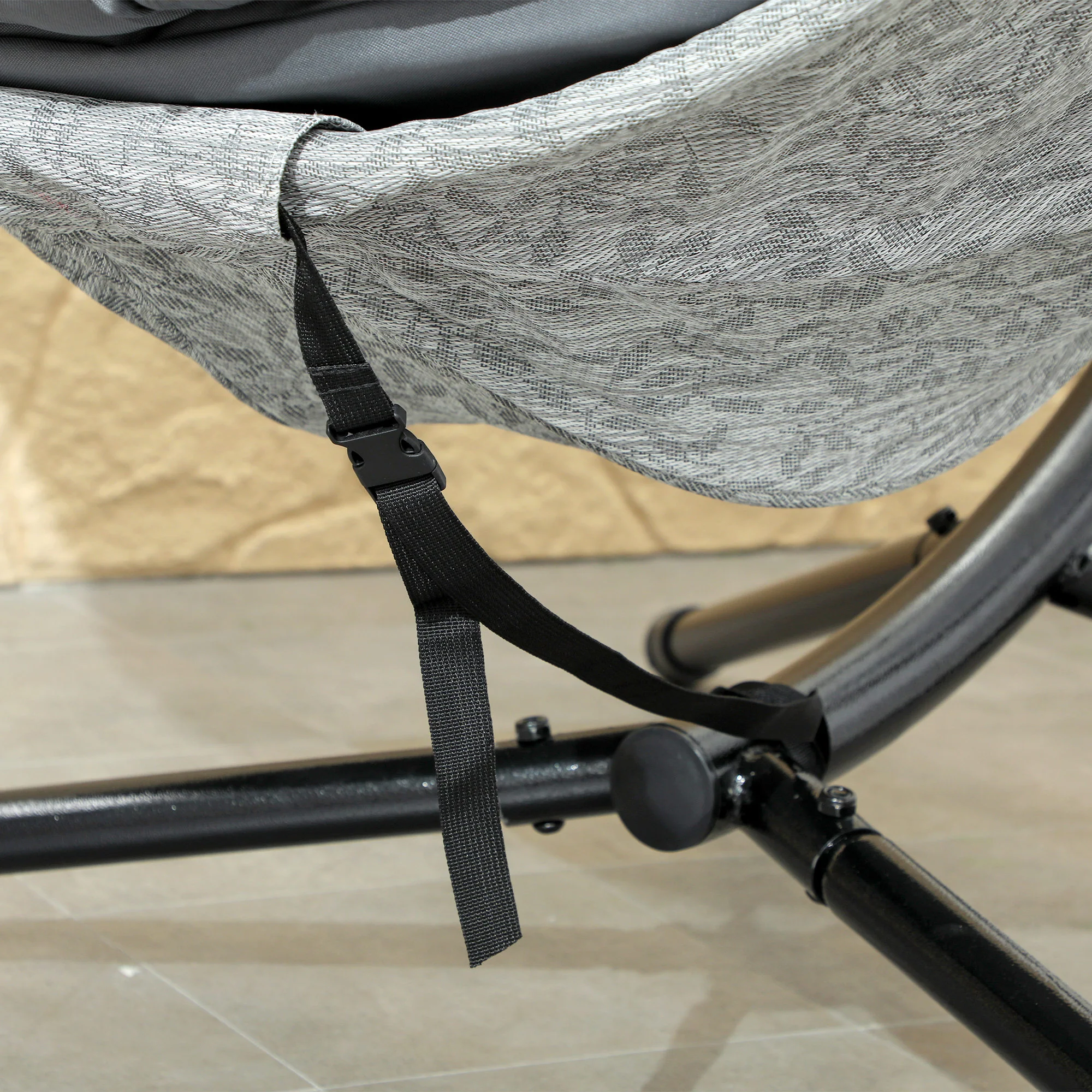 Outdoor Indoor Hanging Swing Egg Chair with Folding Basket, Stand & Cushions, Grey - Image 11