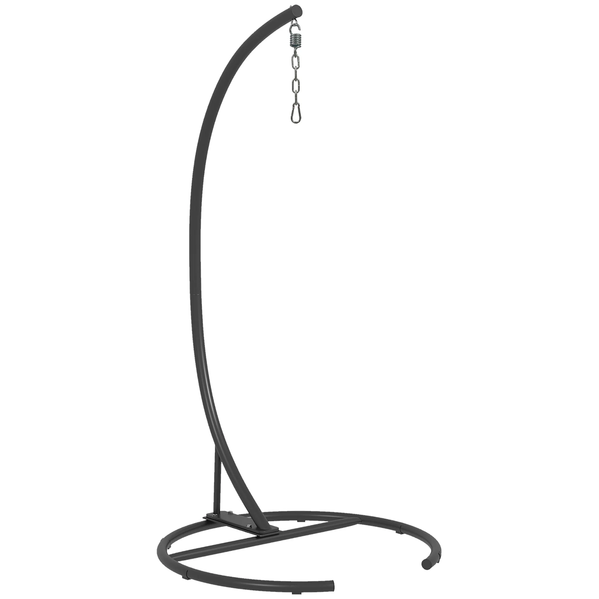 Hanging Hammock Chair Stand with Round Base, 330 lbs. Heavy Duty Hammock Stand, Black - Image 12
