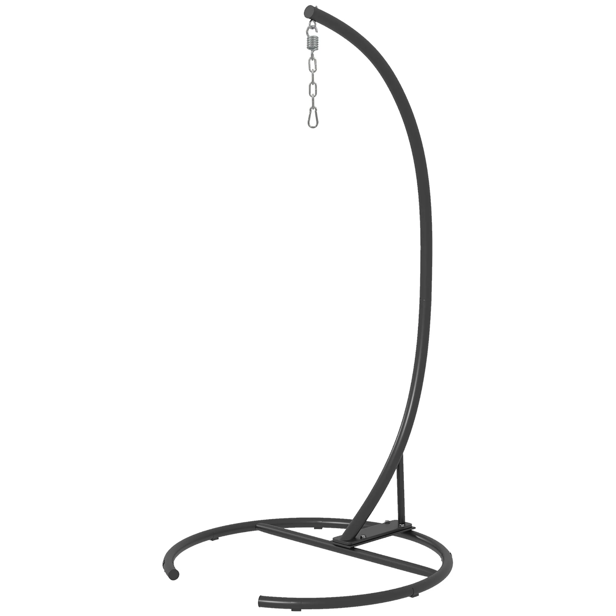 Hanging Hammock Chair Stand with Round Base, 330 lbs. Heavy Duty Hammock Stand, Black - Image 2