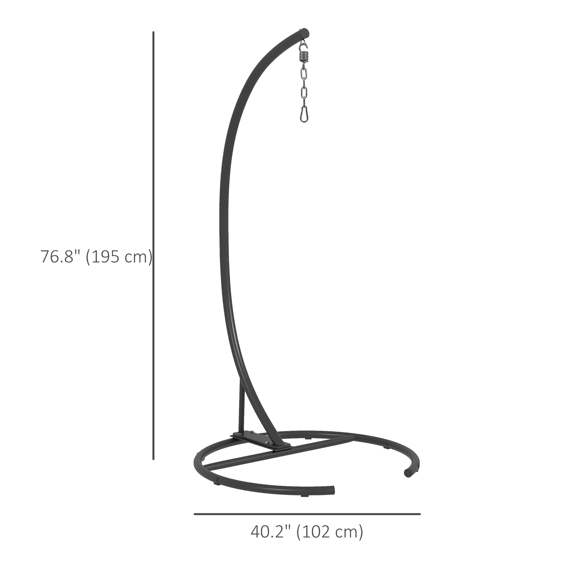 Hanging Hammock Chair Stand with Round Base, 330 lbs. Heavy Duty Hammock Stand, Black - Image 5