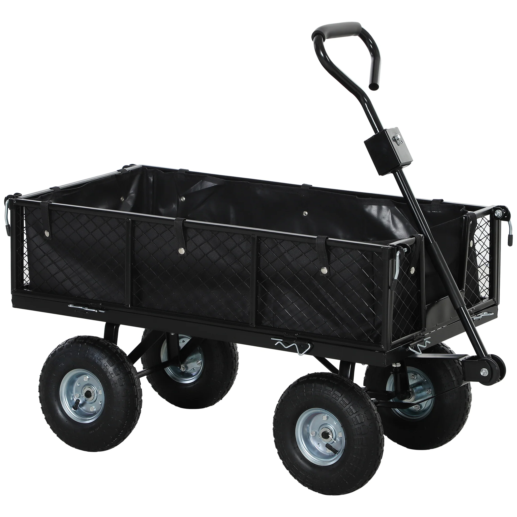 Heavy Duty Garden Cart with Removable Liner & Quick Release Sides, 660lb Capacity - Image 12