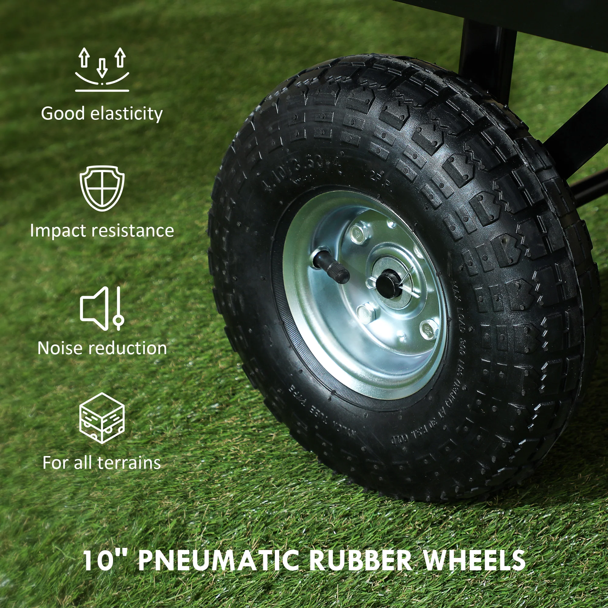 Heavy Duty Garden Cart with Removable Liner & Quick Release Sides, 660lb Capacity - Image 8