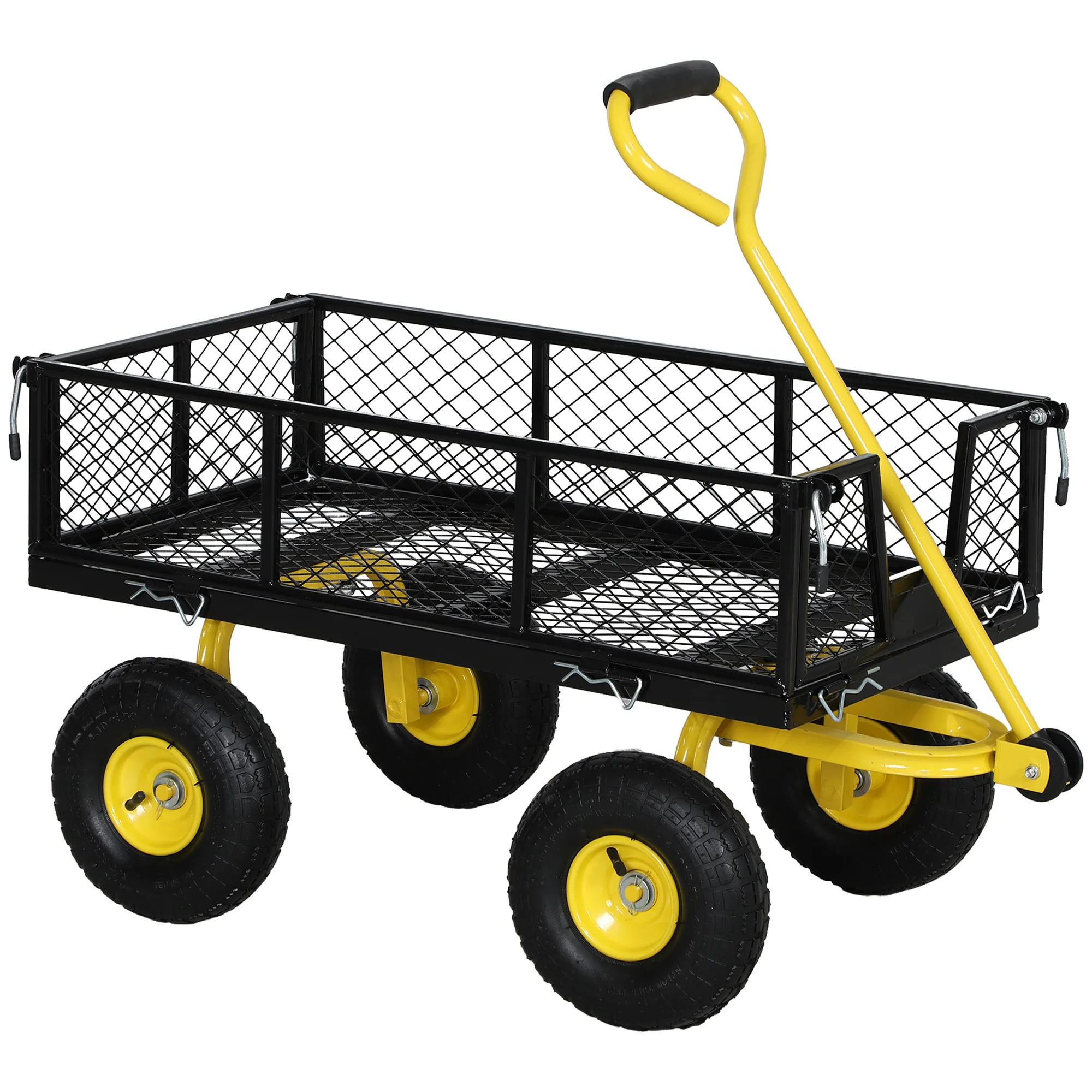Heavy Duty Steel Garden Cart with Removable Sides & 180° Rotating Handle, 440lb Capacity - Image 12