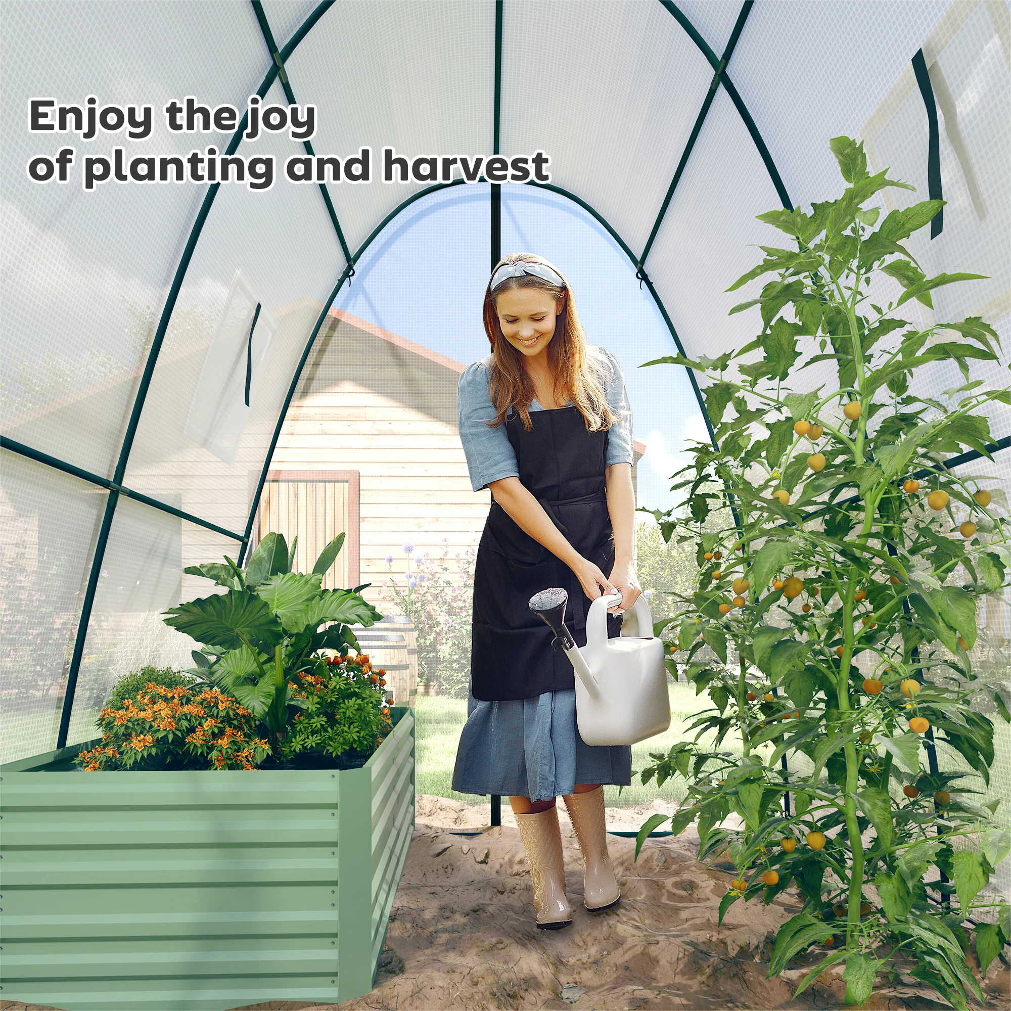 Portable Walk-In Greenhouse Tunnel with Sandbag Supports - Image 10