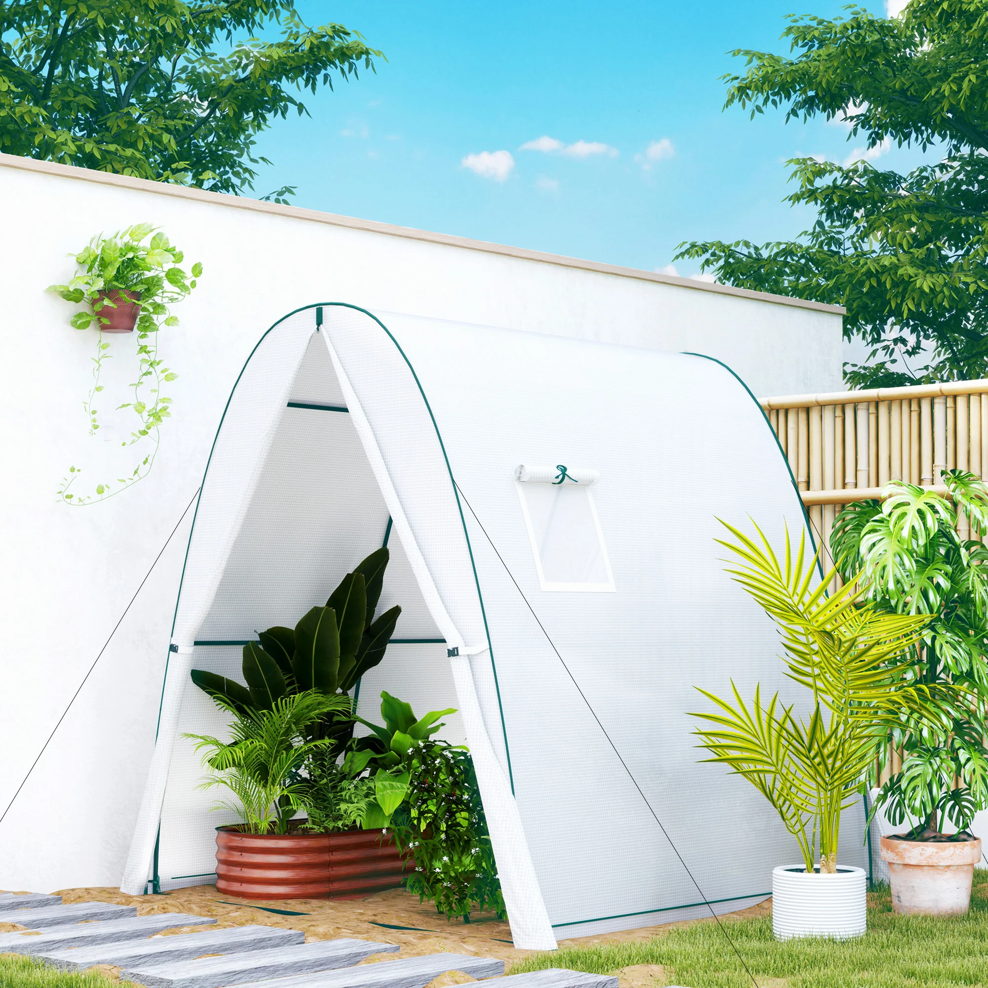 Portable Walk-In Greenhouse Tunnel with Sandbag Supports - Image 4