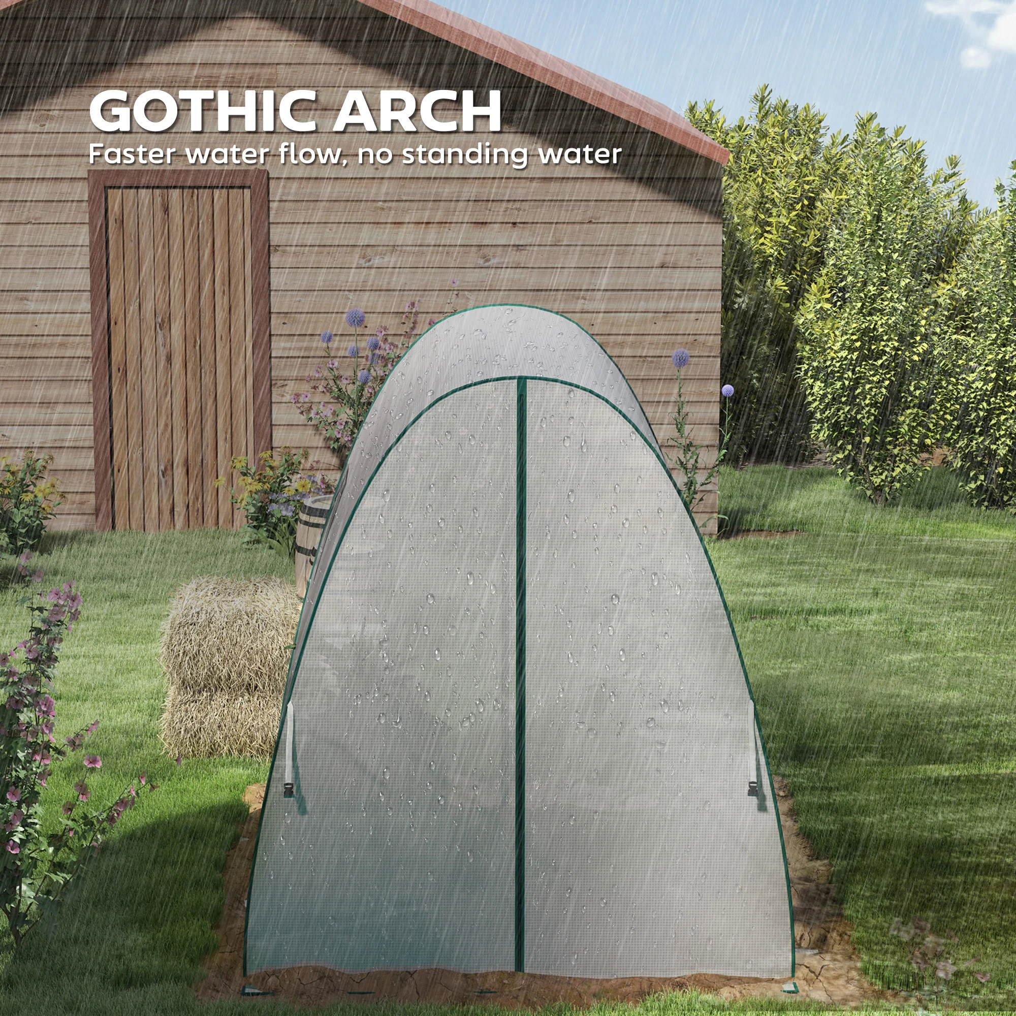 Portable Walk-In Greenhouse Tunnel with Sandbag Supports - Image 6
