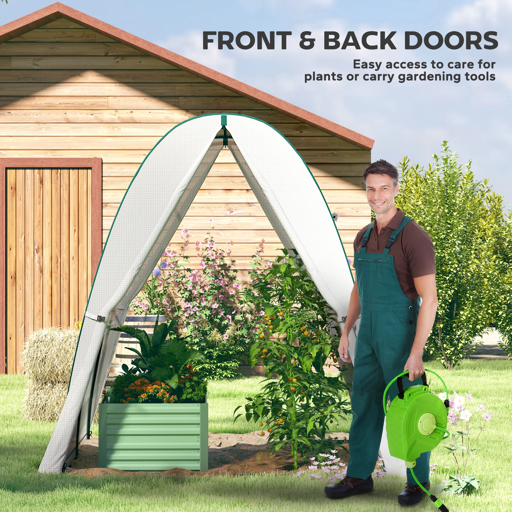 Portable Walk-In Greenhouse Tunnel with Sandbag Supports - Image 9