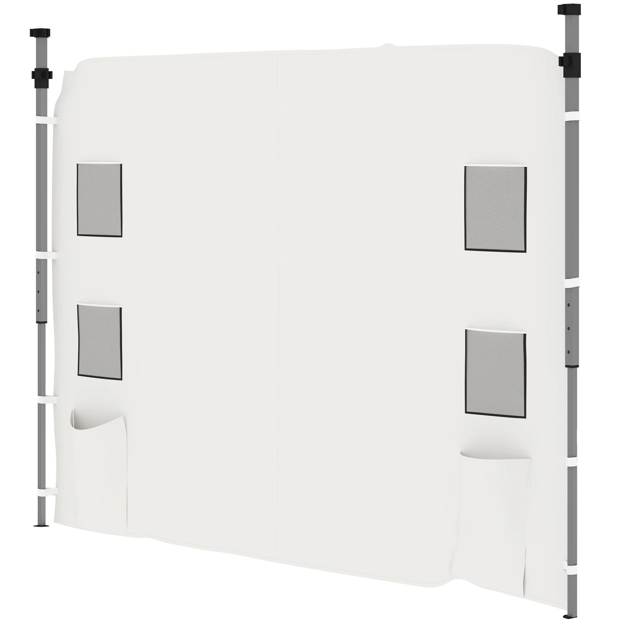1-Pack Canopy Sidewall for 10' x 10' Canopy with 4 Mesh Bags & 2 Storage Pockets, White