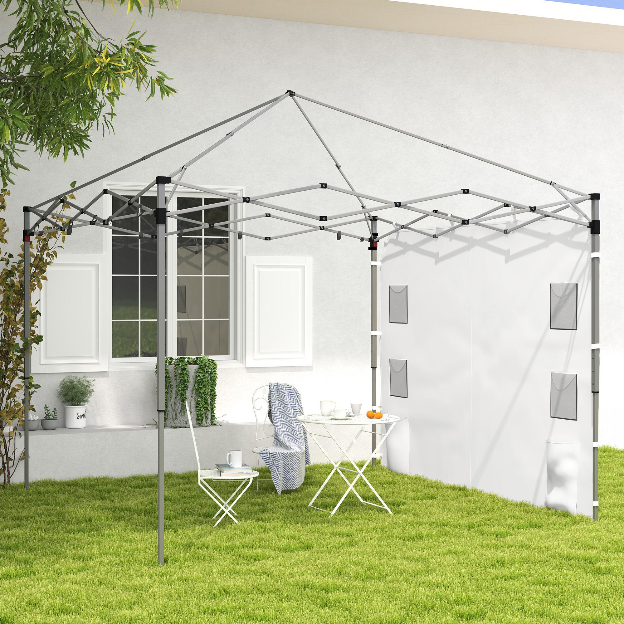 1-Pack Canopy Sidewall for 10' x 10' Canopy with 4 Mesh Bags & 2 Storage Pockets, White - Image 3