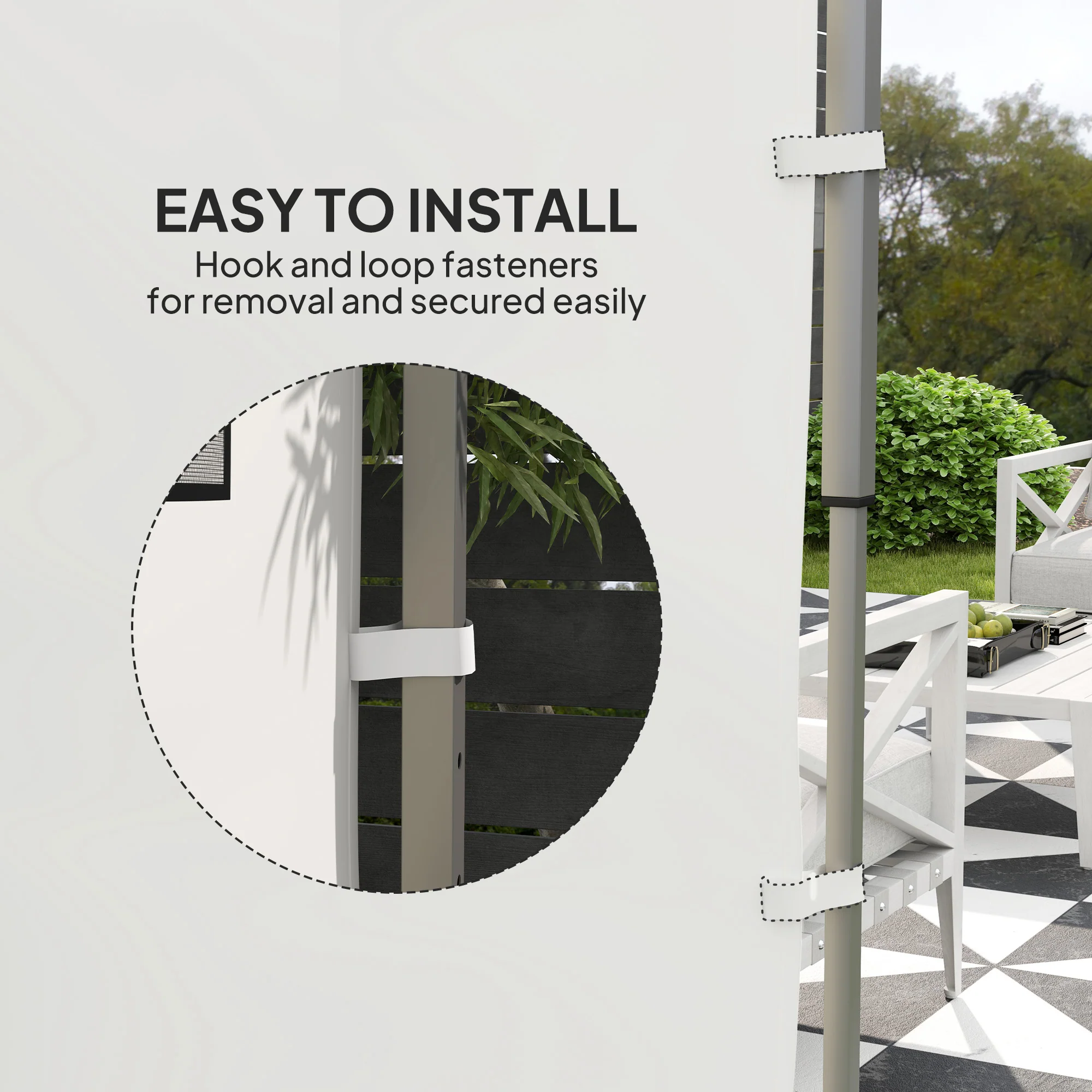 1-Pack Canopy Sidewall for 10' x 10' Canopy with 4 Mesh Bags & 2 Storage Pockets, White - Image 8