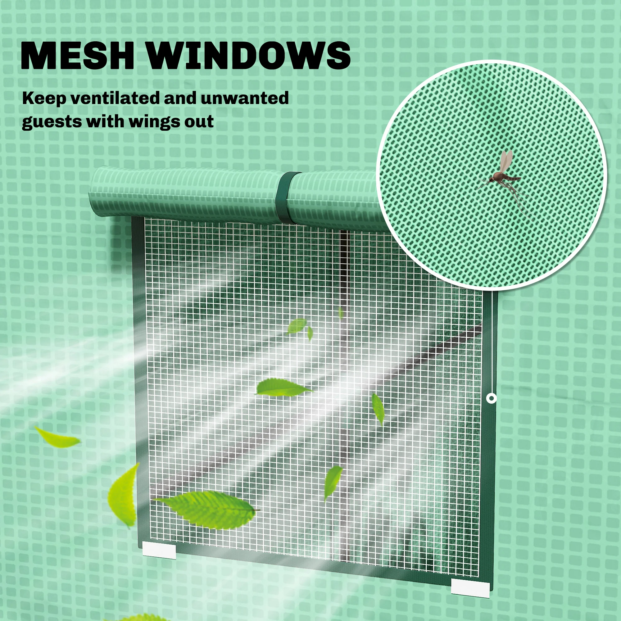 77.2" x 30.3" x 77.6" Lean-to Tomato Greenhouse, Green - Image 8