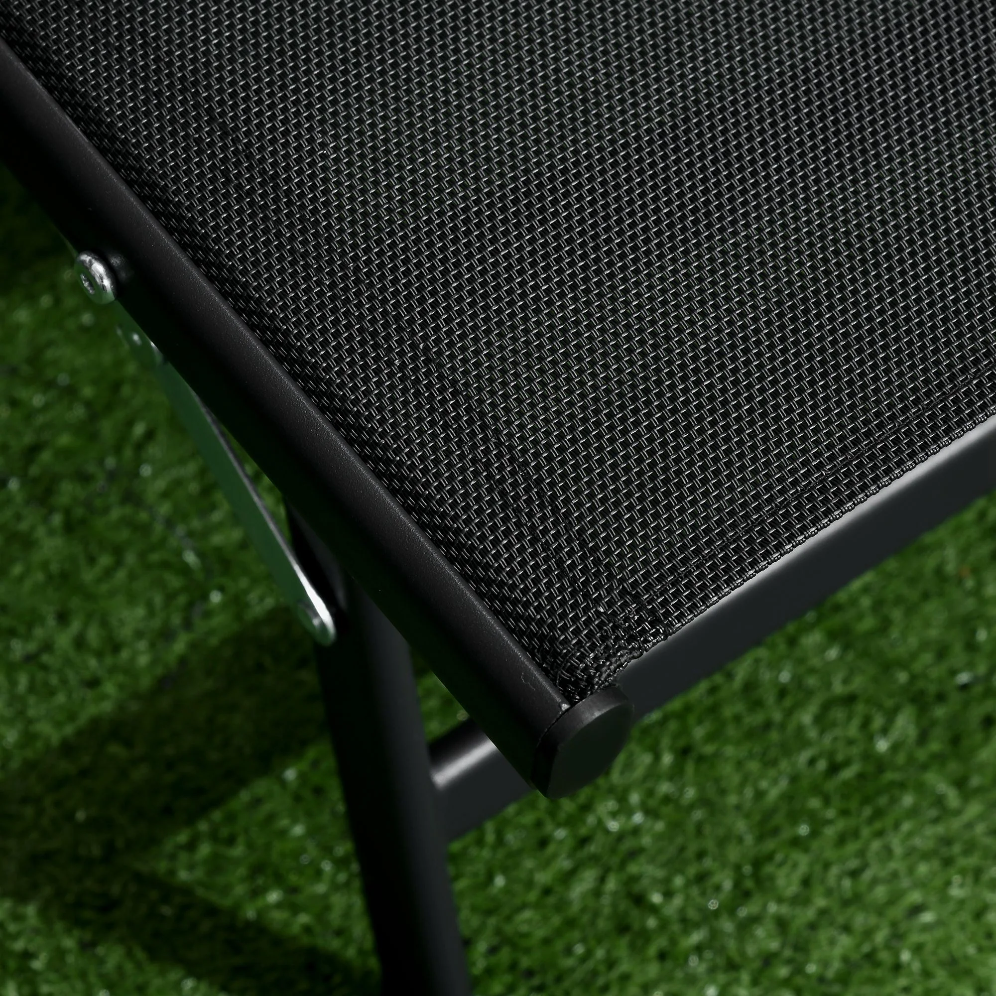 2PCs Outdoor Lounge Chairs with Wheels & 5-Level Adjustable Backrest for Garden, Black - Image 11