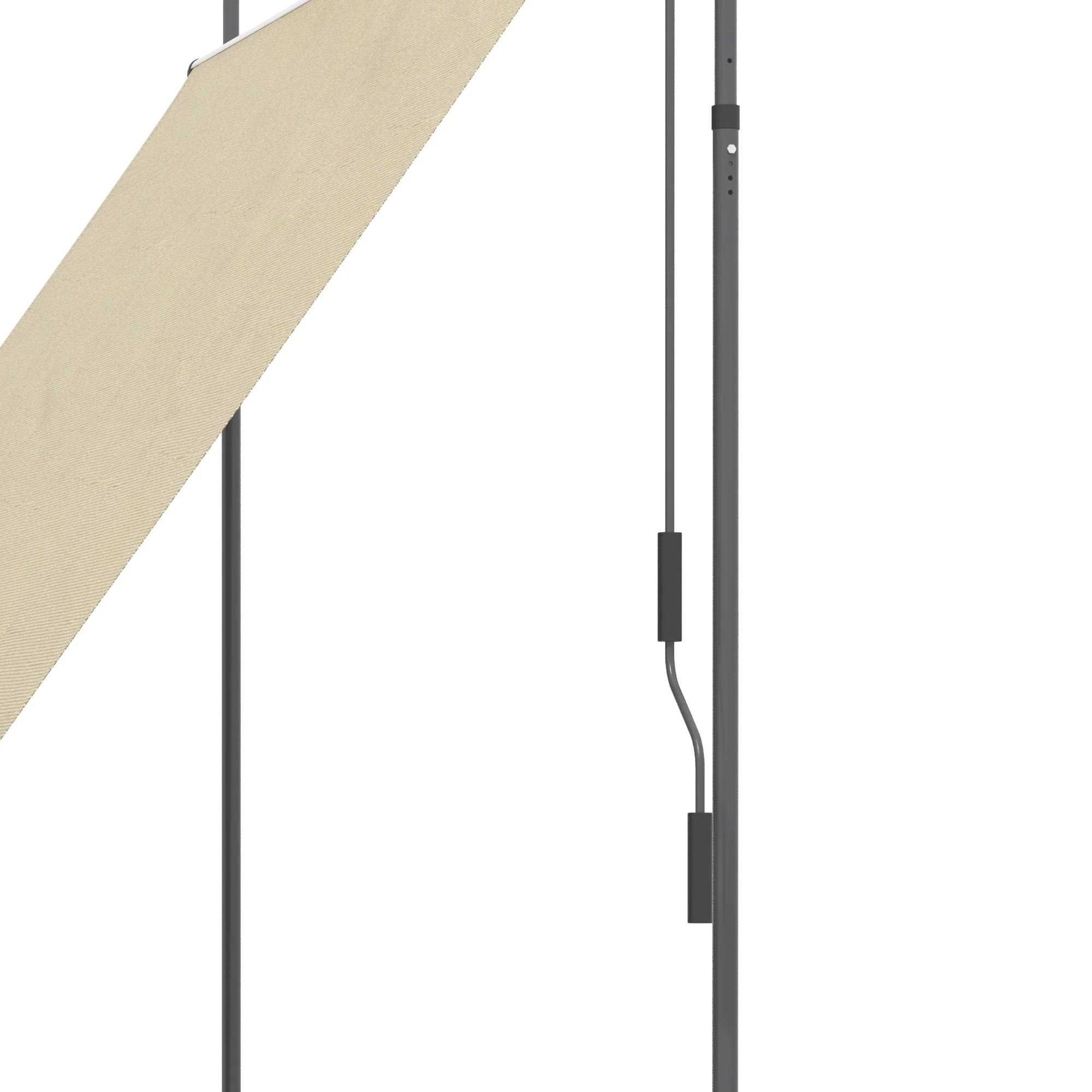 79" Manual Retractable Awning with Support Pole, Beige - Image 10