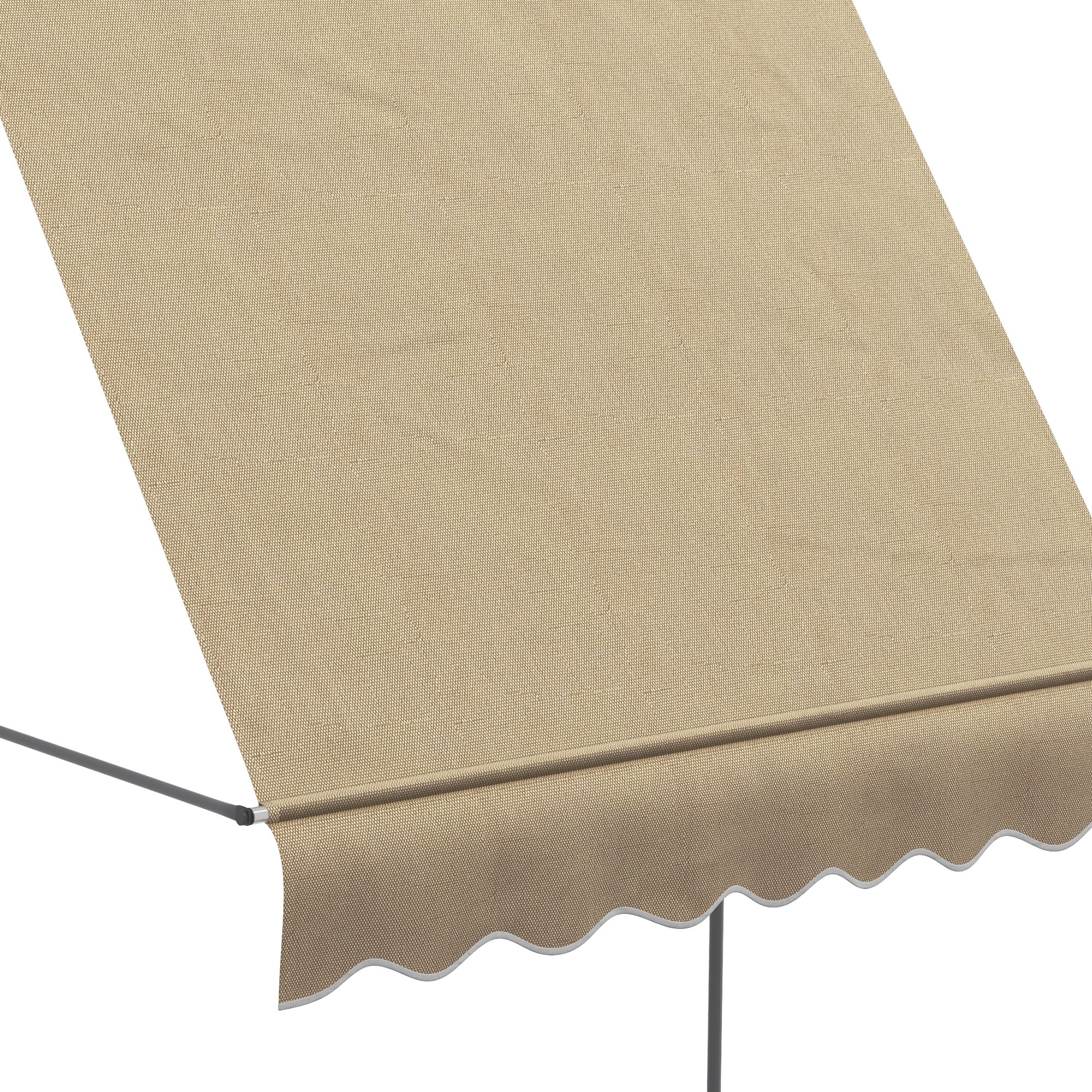 79" Manual Retractable Awning with Support Pole, Beige - Image 11