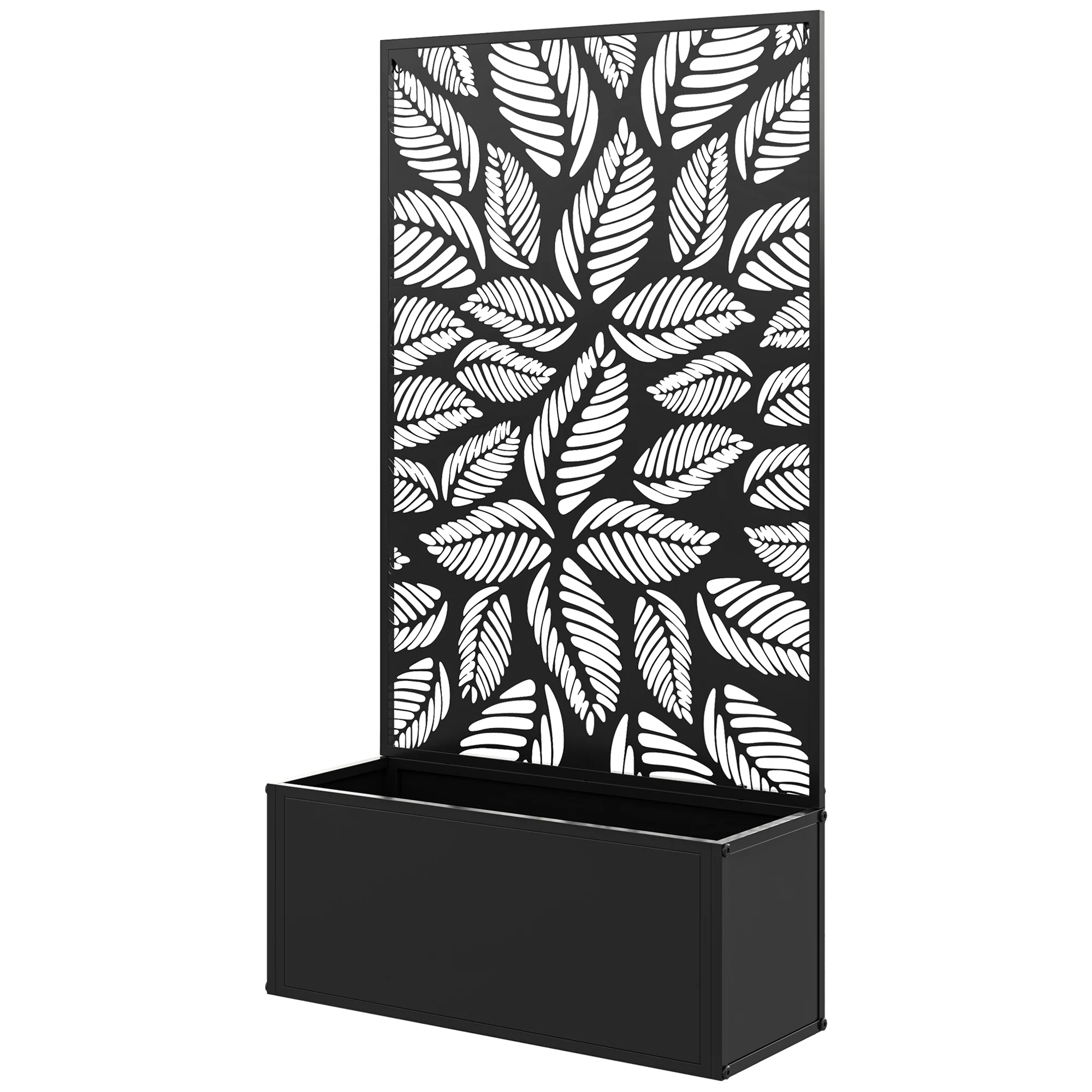 Metal Garden Bed with Trellis and Privacy Panel for Climbing Plants, Flowers, Vegetables - Image 2