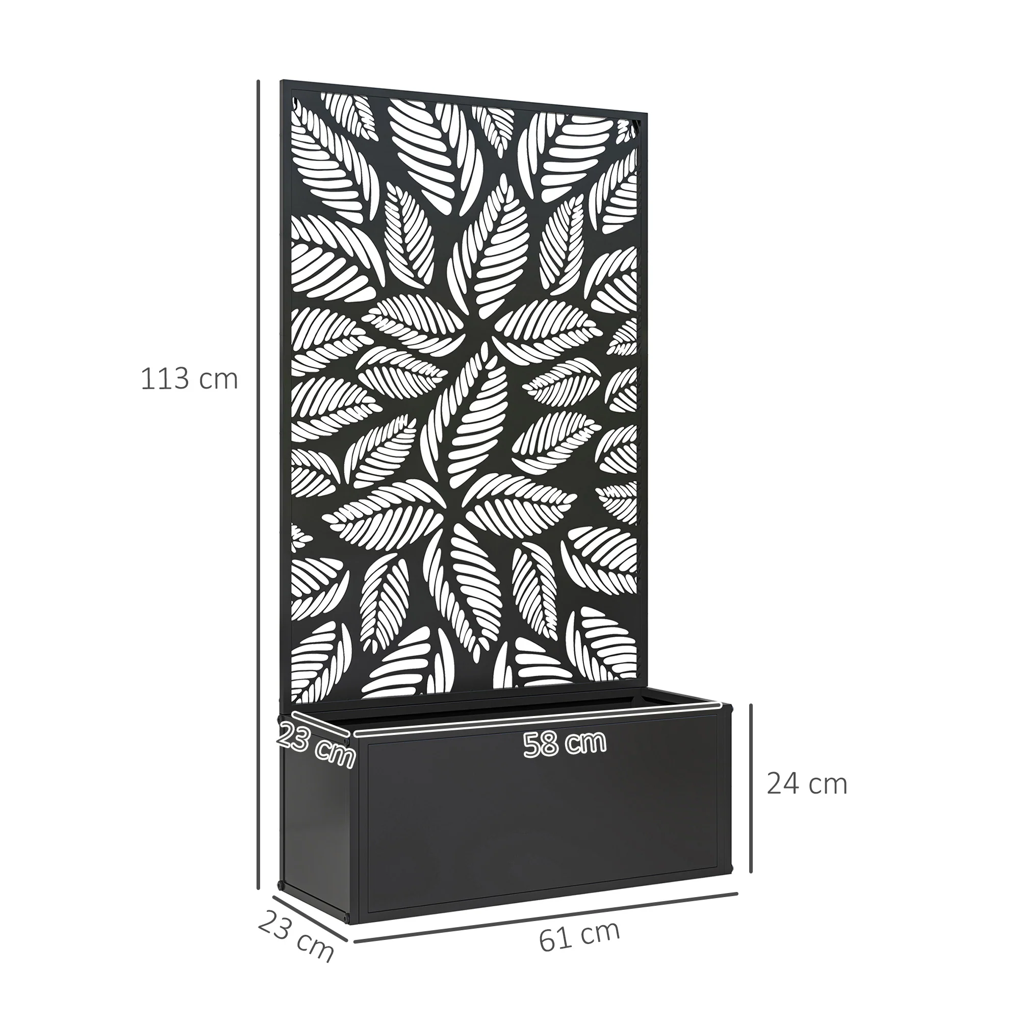 Metal Garden Bed with Trellis and Privacy Panel for Climbing Plants, Flowers, Vegetables - Image 5