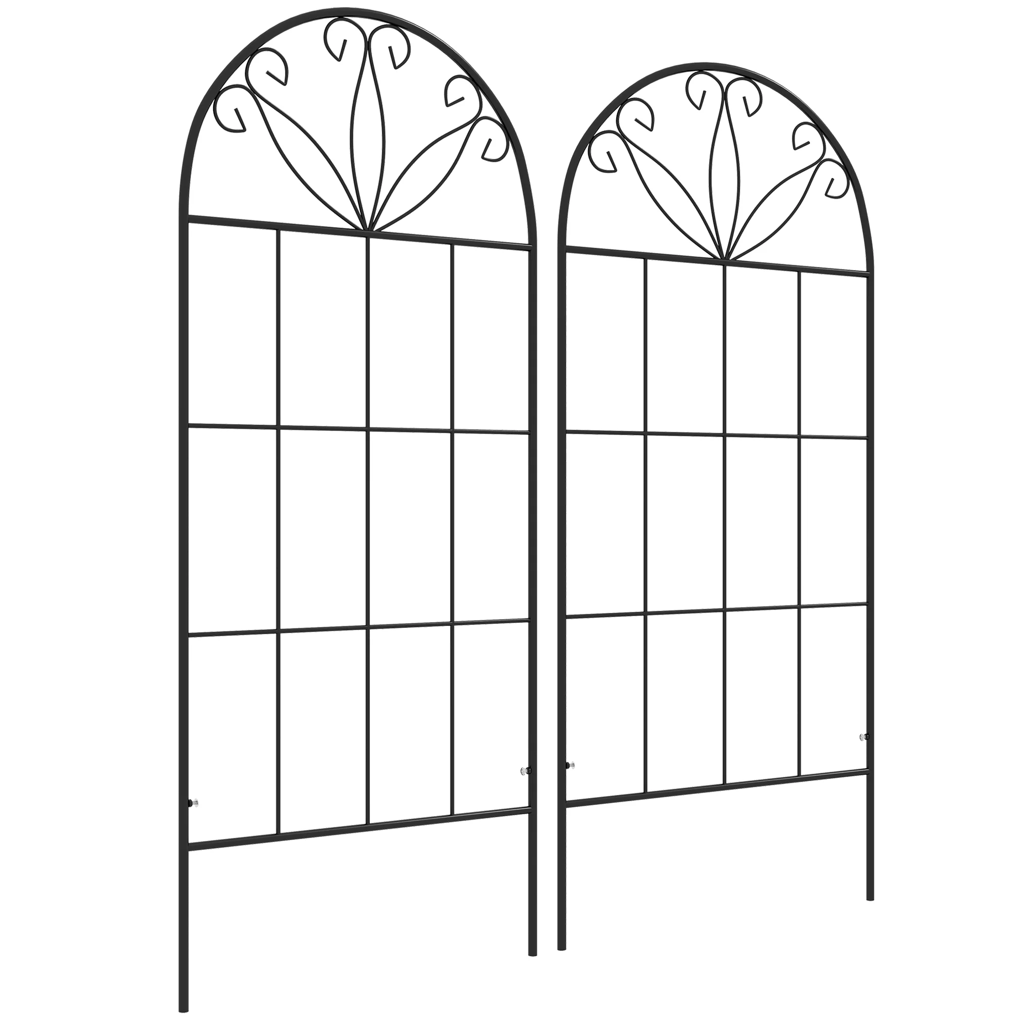 2 Pack Metal Garden Trellis Panels, 20" x 47", Black - Image 12