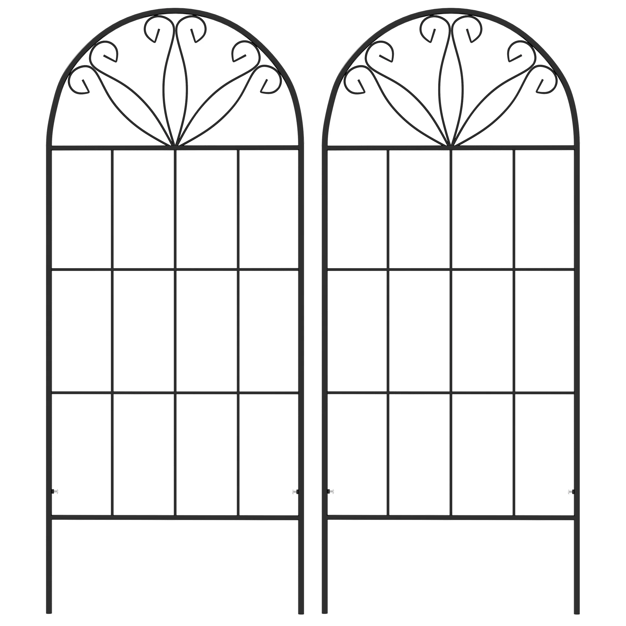 2 Pack Metal Garden Trellis Panels, 20" x 47", Black - Image 2