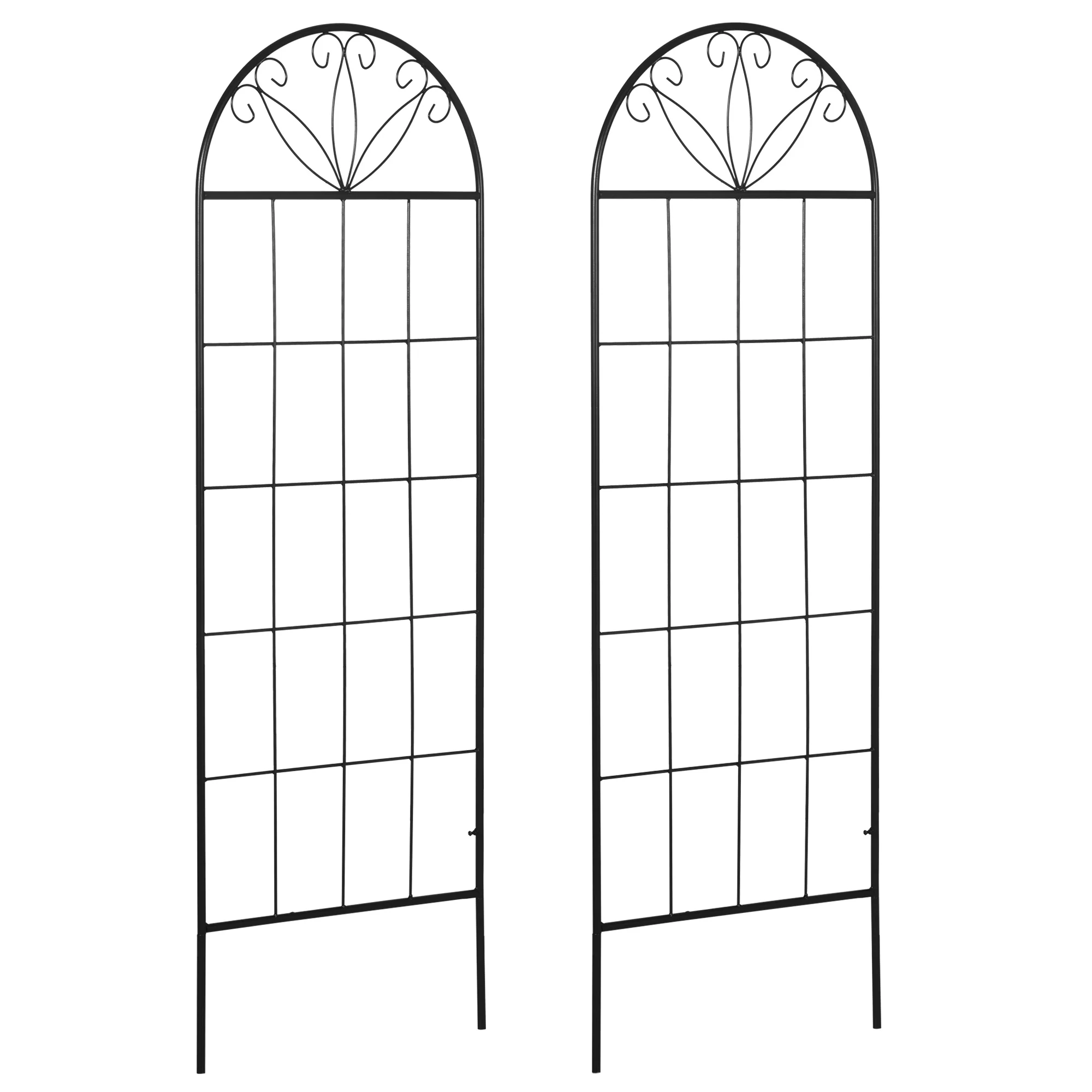 2 Pack Metal Garden Trellis Panels, 20" x 60", Black - Image 12