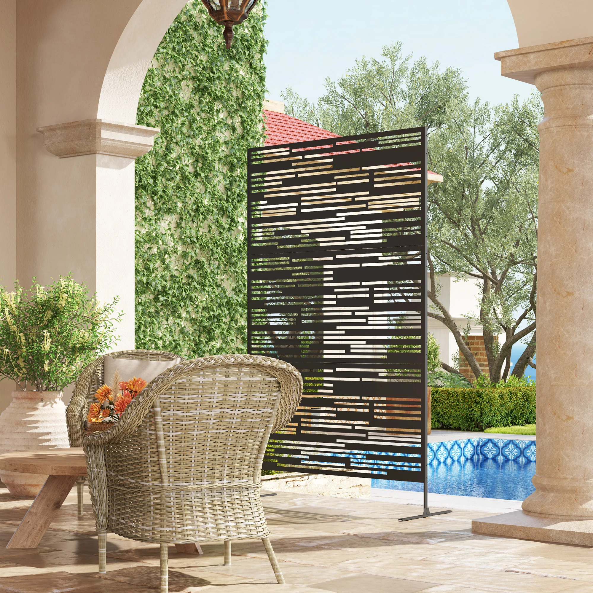 Stylish Garden Privacy Screen with Plant Trellis & Stand - Image 10
