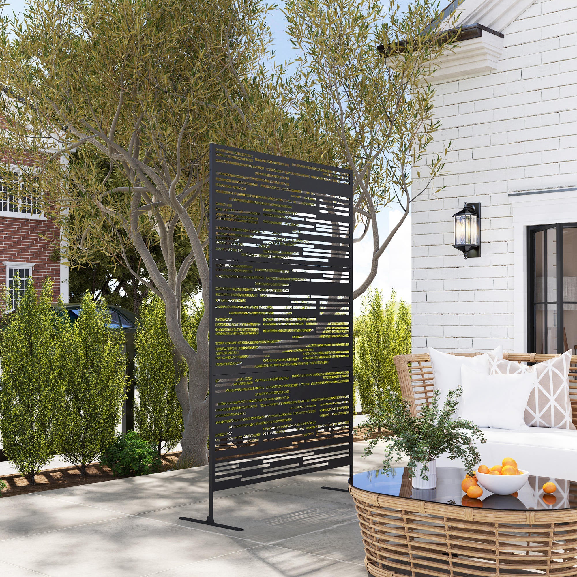 Stylish Garden Privacy Screen with Plant Trellis & Stand - Image 11