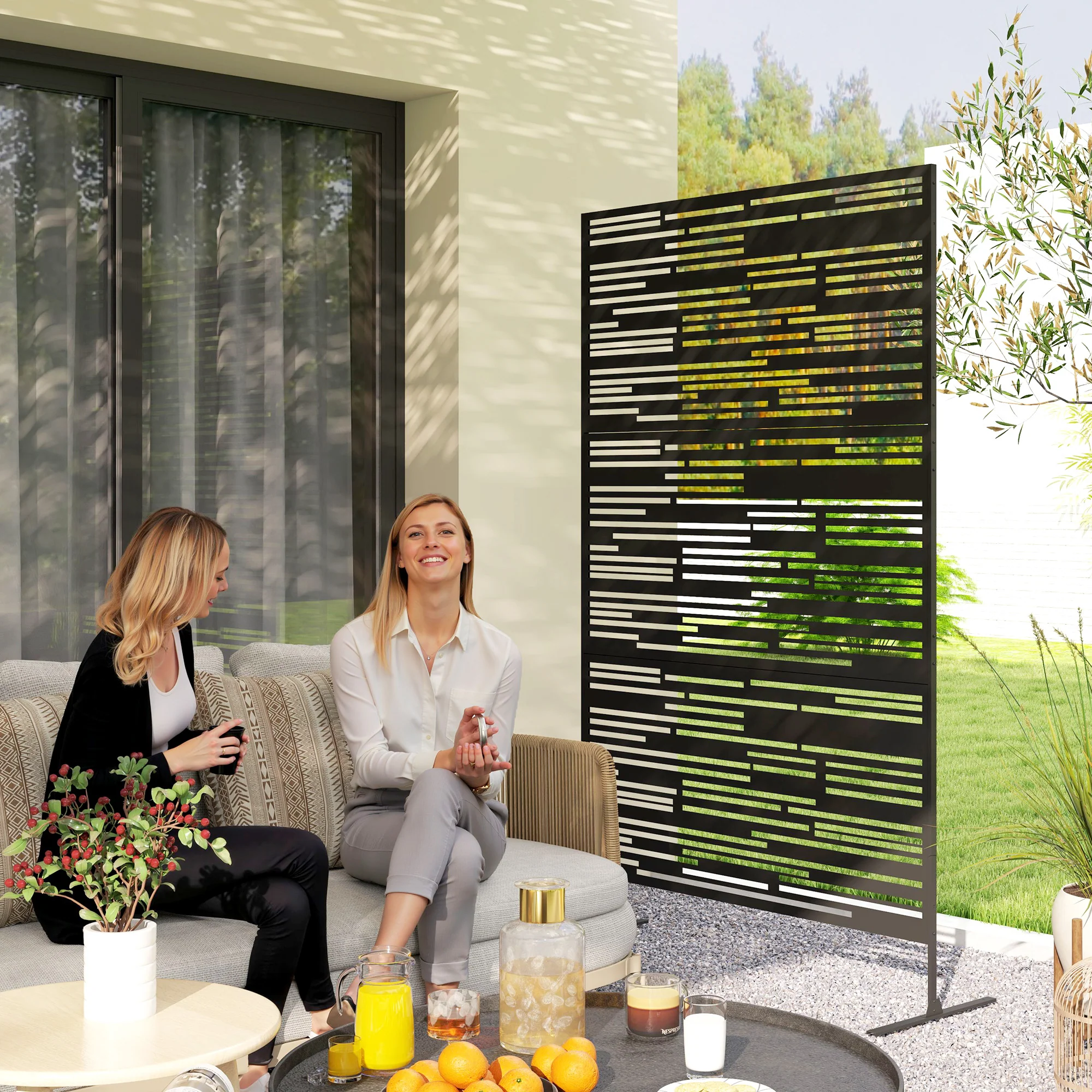 Stylish Garden Privacy Screen with Plant Trellis & Stand - Image 3