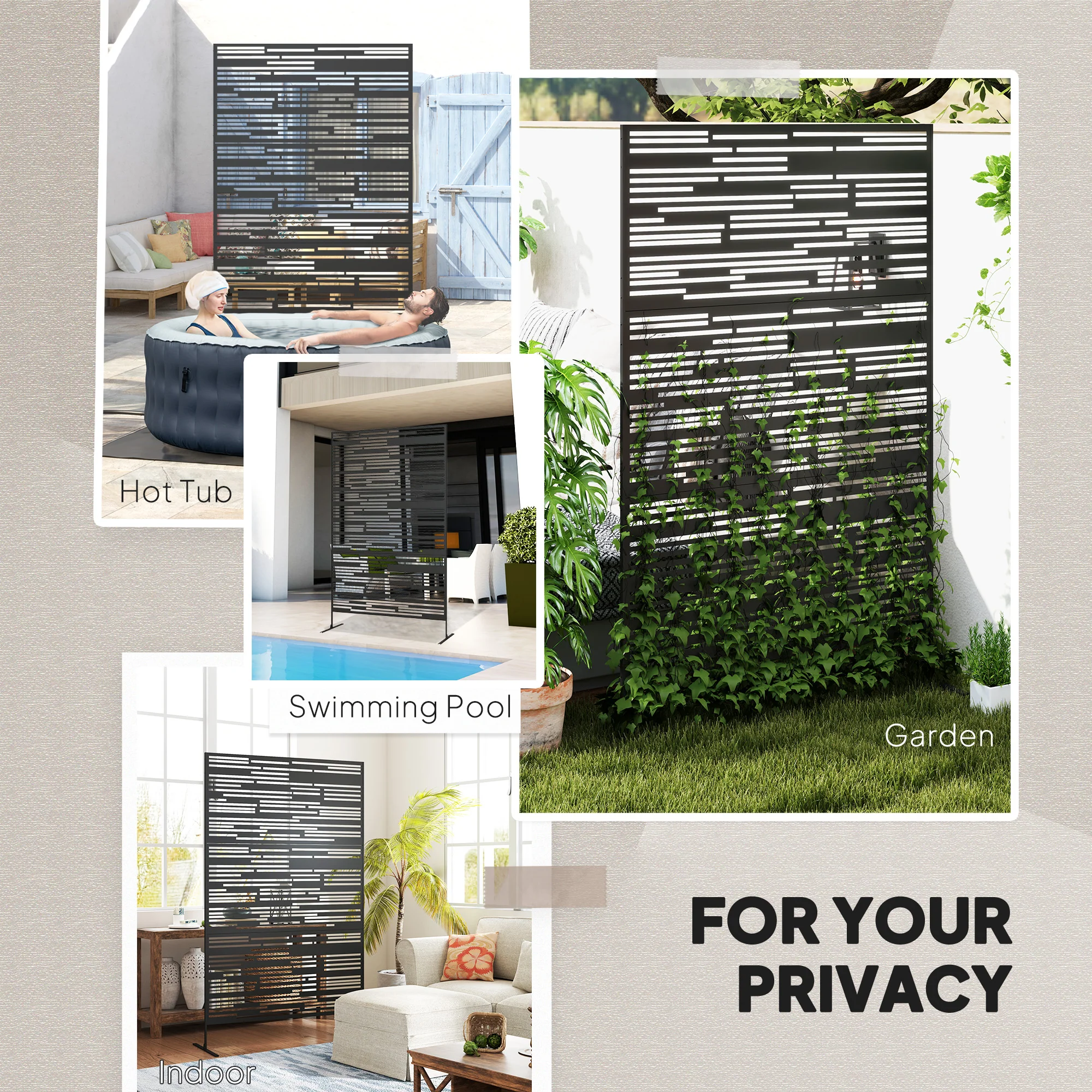 Stylish Garden Privacy Screen with Plant Trellis & Stand - Image 8