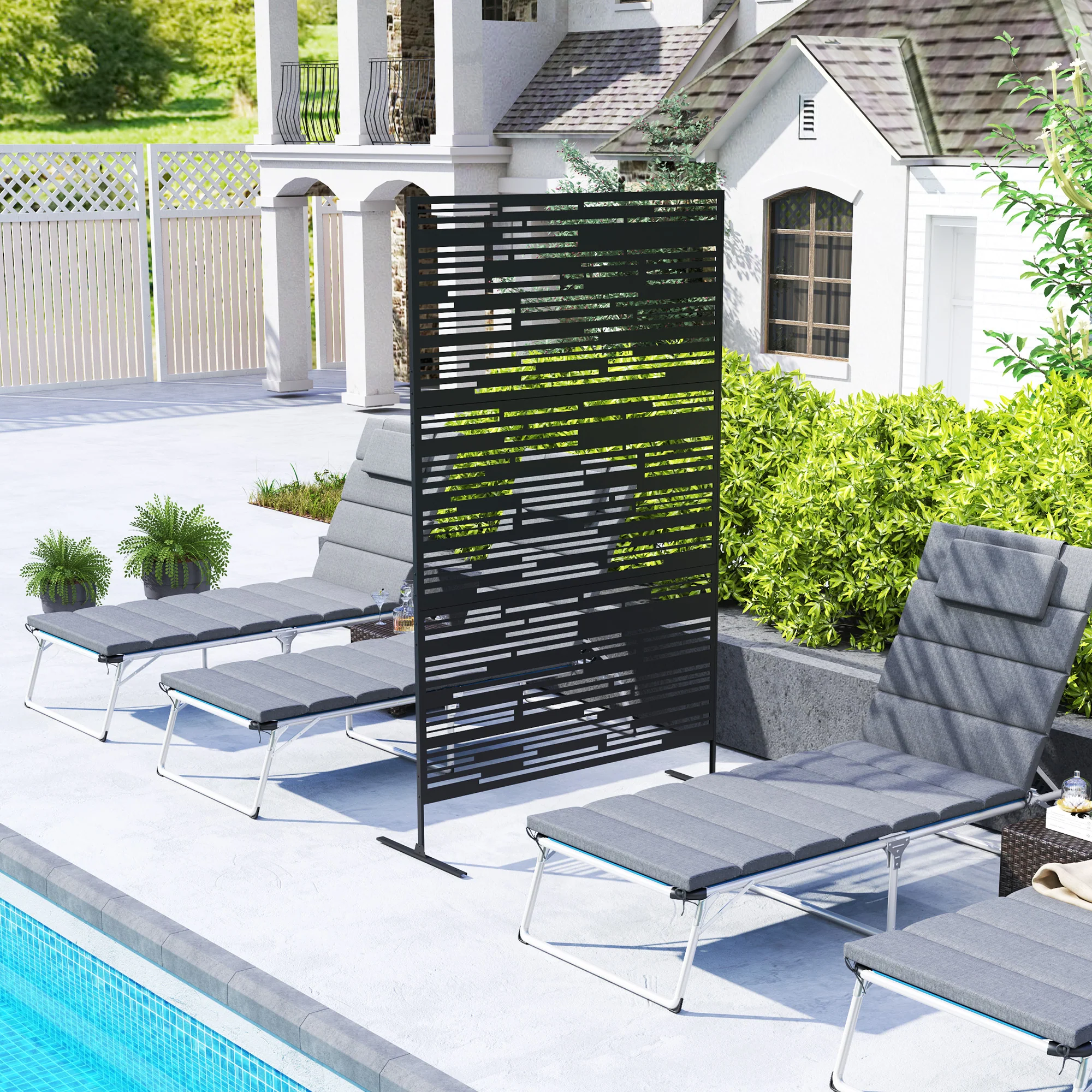 Stylish Garden Privacy Screen with Plant Trellis & Stand - Image 9