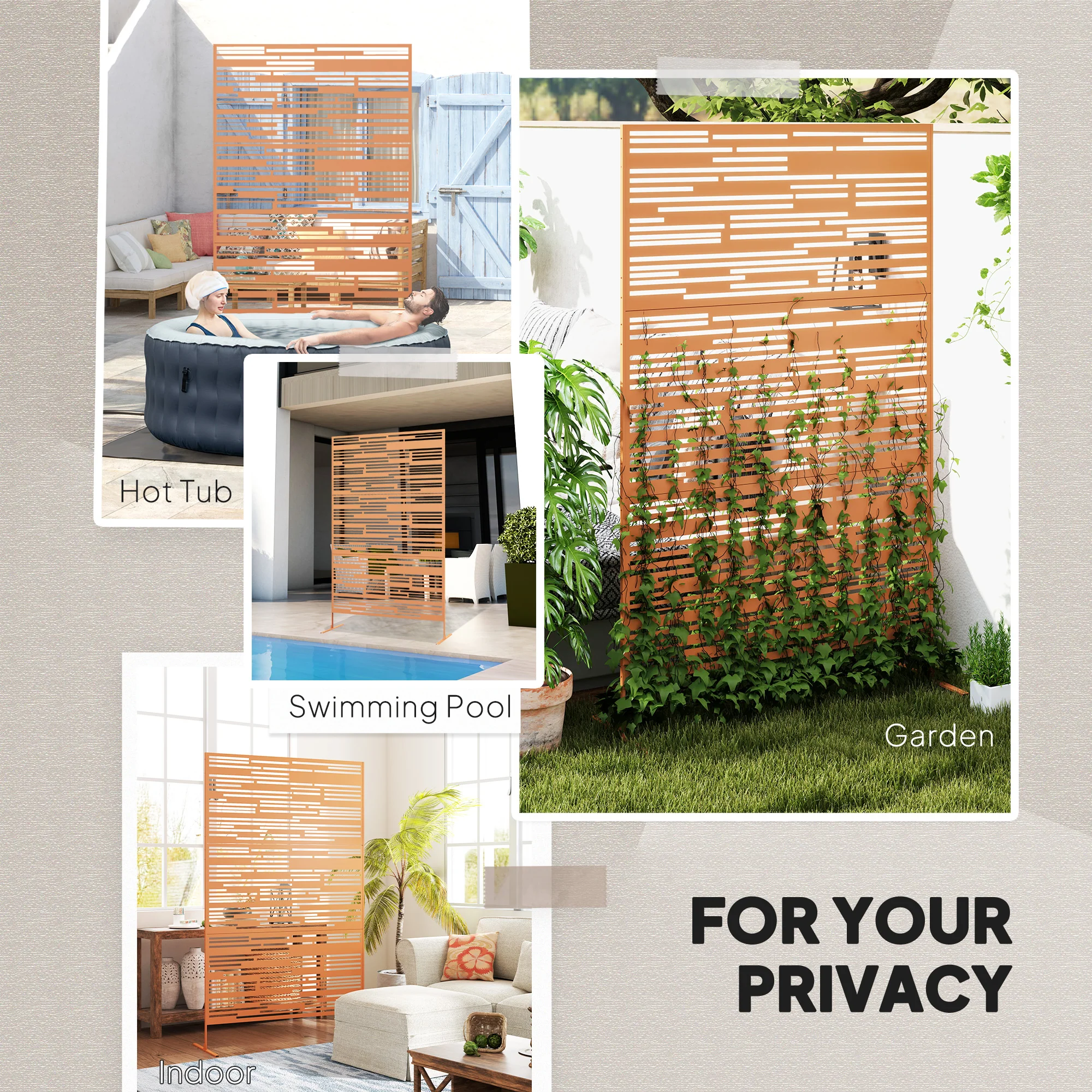 78" Garden Privacy Screen Trellis: Divide & Support Plants - Image 8