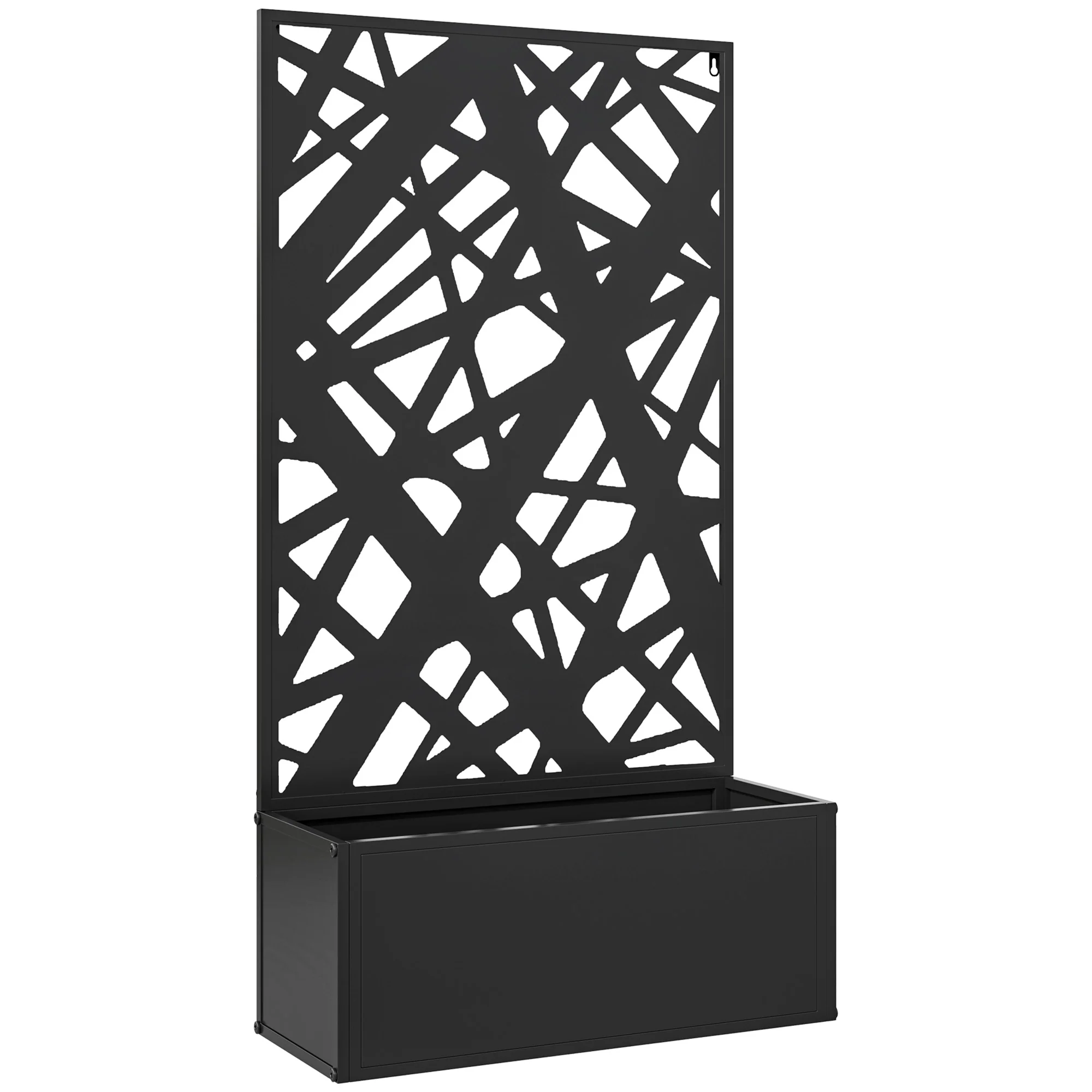 Metal Raised Garden Bed with Trellis Privacy Panel, Irregular Line Cut-Out - Image 12