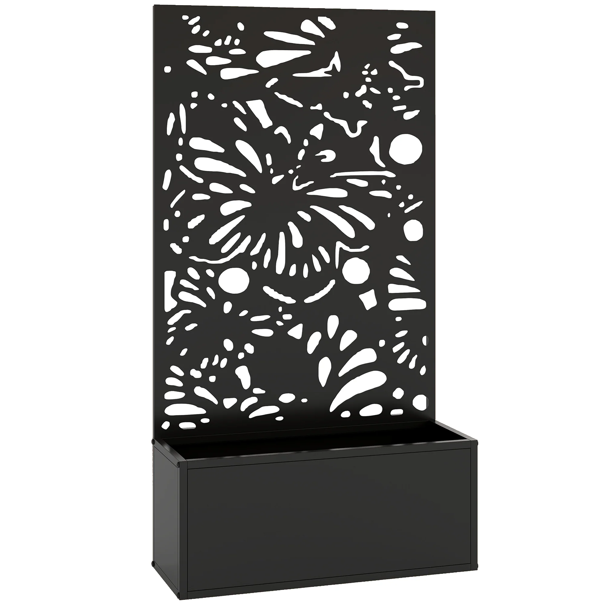 Metal Raised Garden Bed with Trellis Privacy Panel, Butterfly Cut-Out - Image 12
